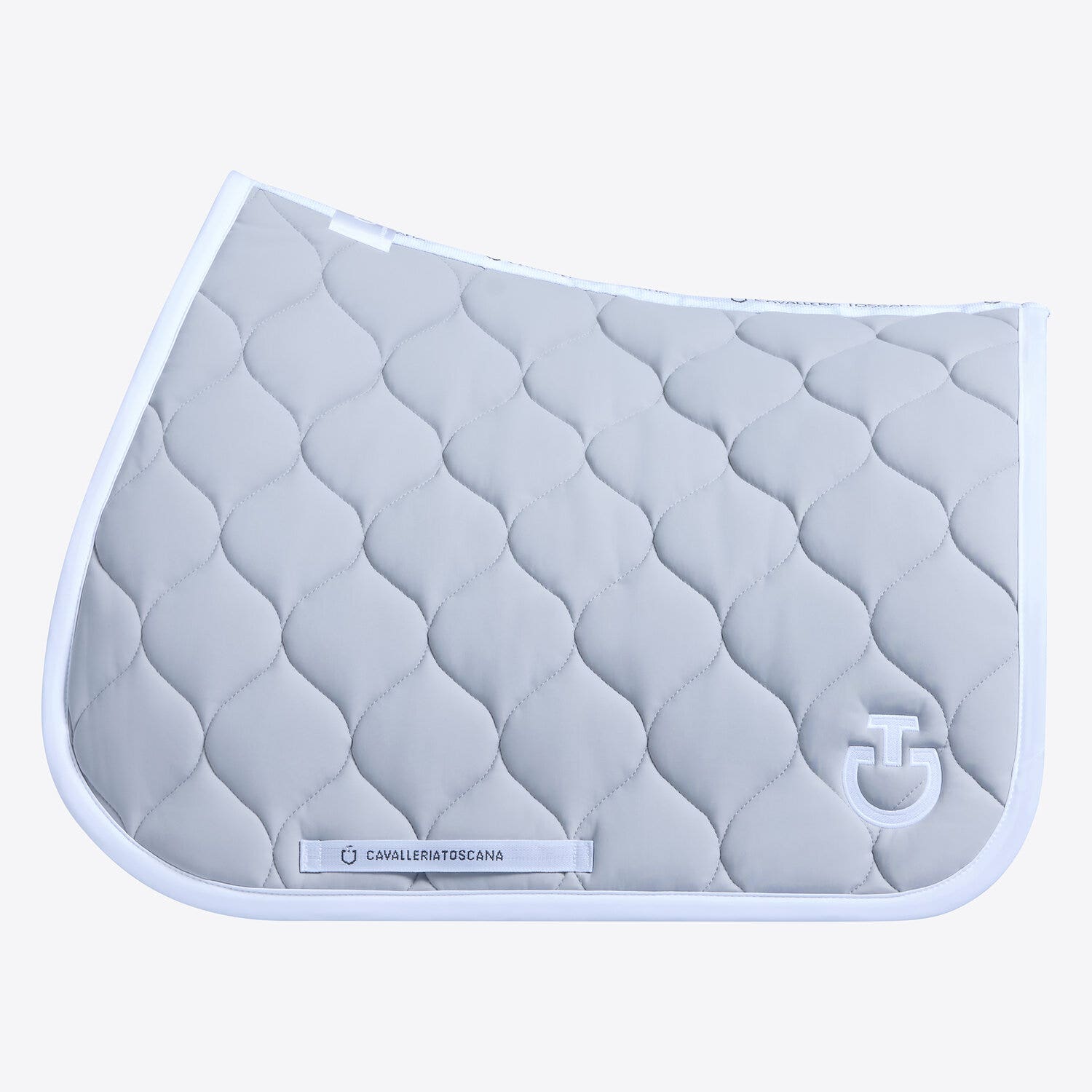 Cavalleria Toscana Circular-quilted jumping saddle pad LIGHT GREY/WHITE-1