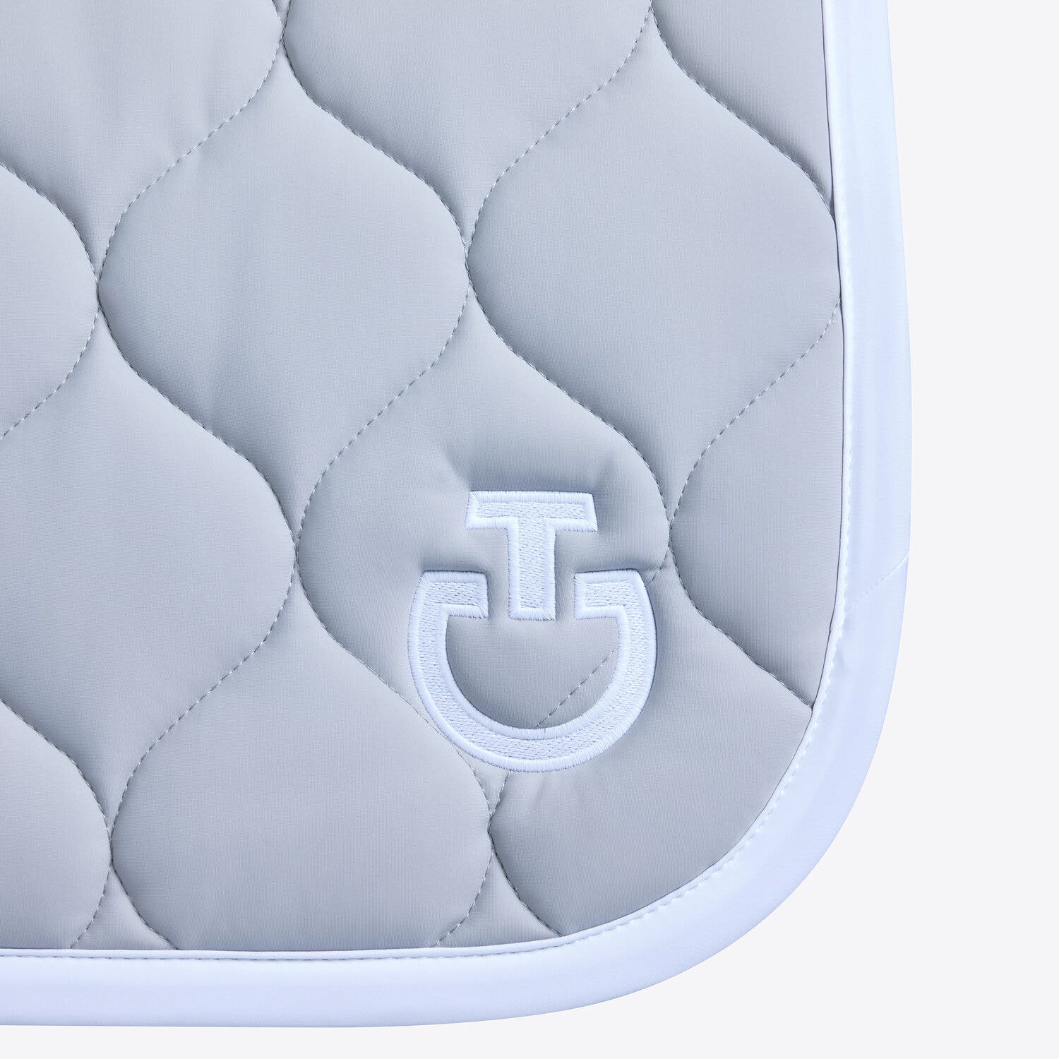 Cavalleria Toscana Circular-quilted jumping saddle pad LIGHT GREY/WHITE-3