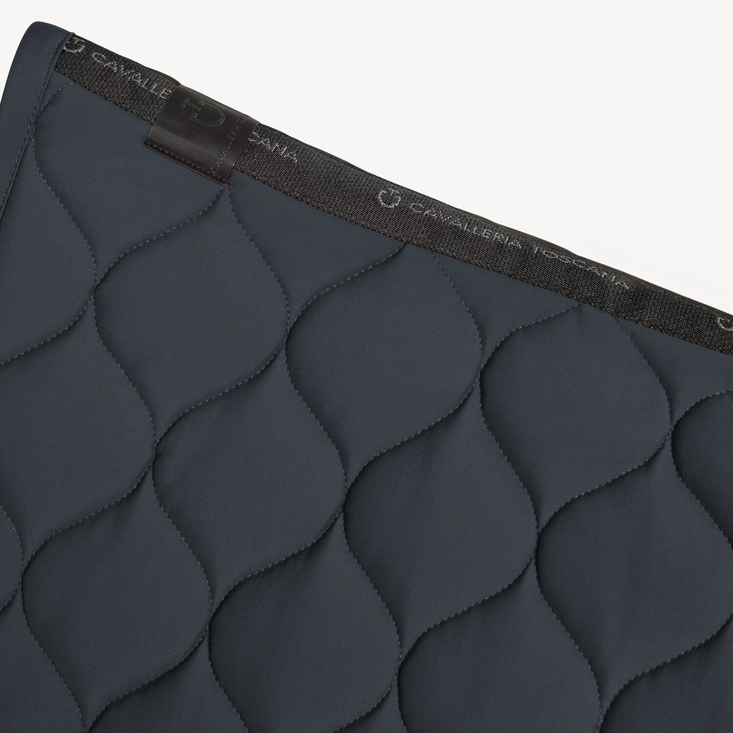 Cavalleria Toscana Circular-quilted jumping saddle pad in jersey CHARCOAL GREY-2