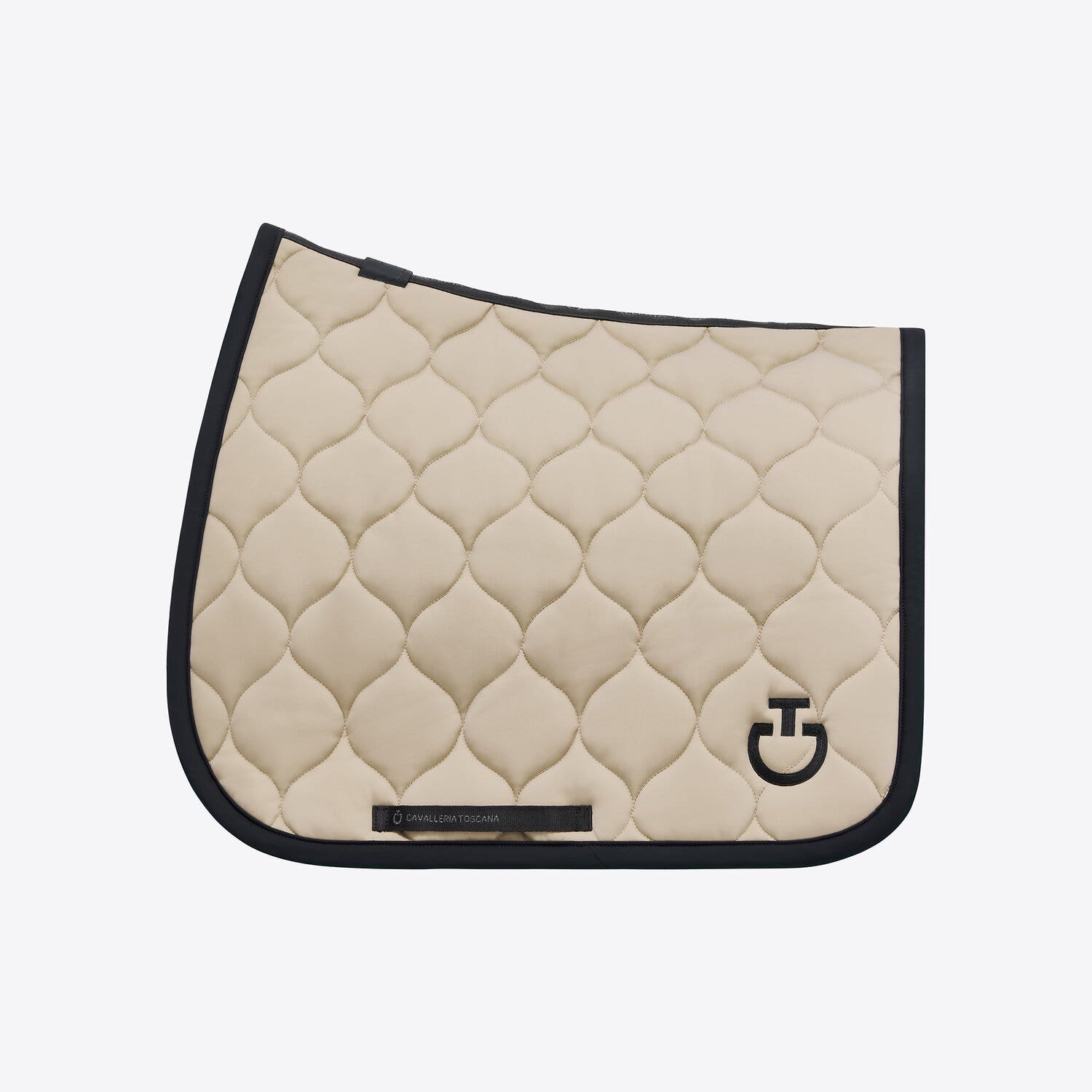 Cavalleria Toscana Circular-quilted jumping saddle pad BEIGE/BLACK-1