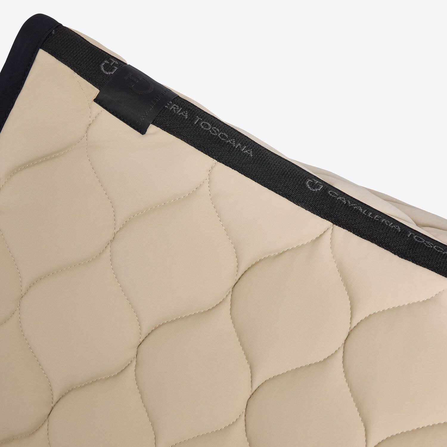 Cavalleria Toscana Circular-quilted jumping saddle pad BEIGE/BLACK-2