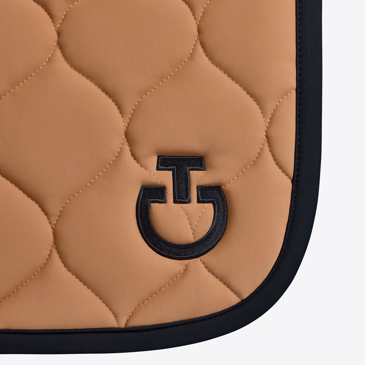Cavalleria Toscana Cavalleria Toscana Circular-quilted dressage saddle pad CAMEL/BLACK-3