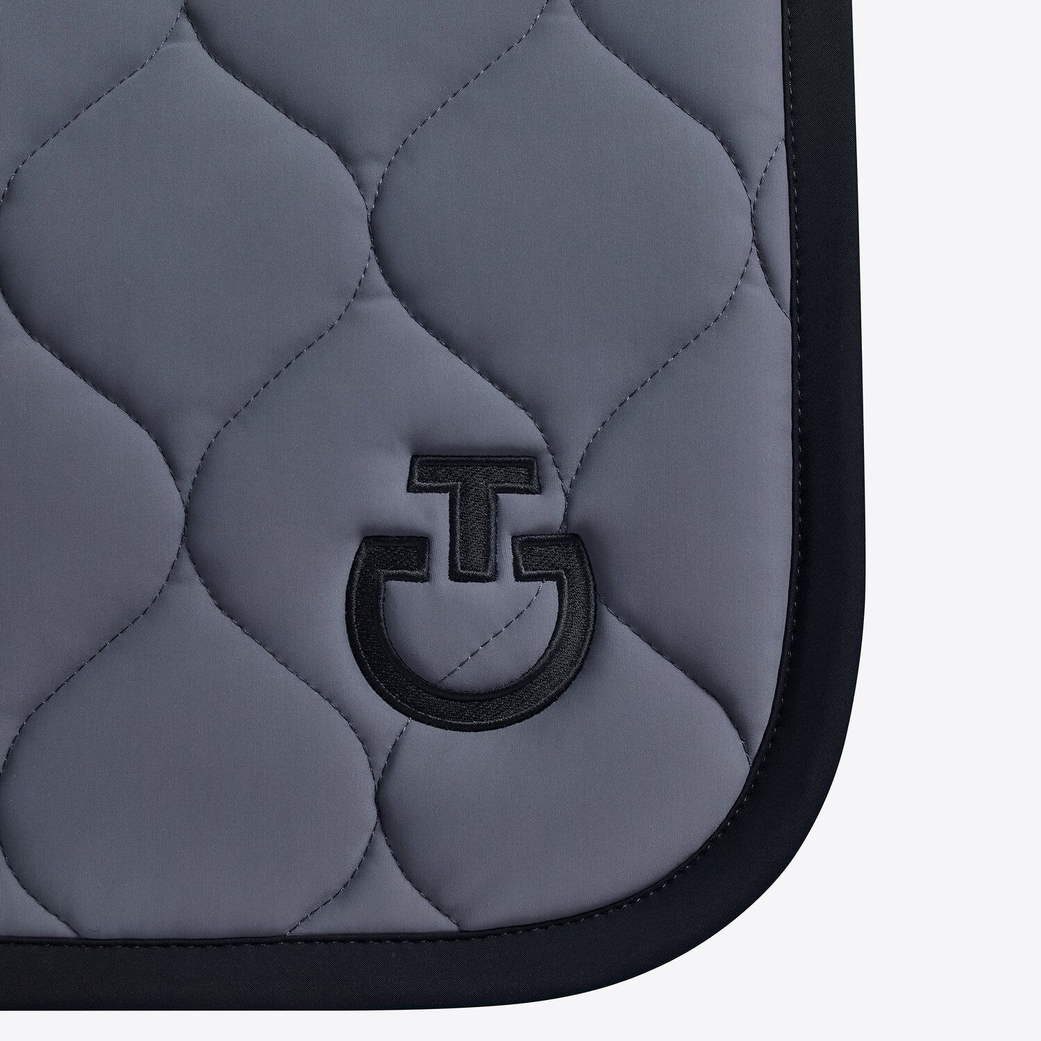 Cavalleria Toscana Circular-quilted jumping saddle pad ANTHRACITE GREY/BLACK-3