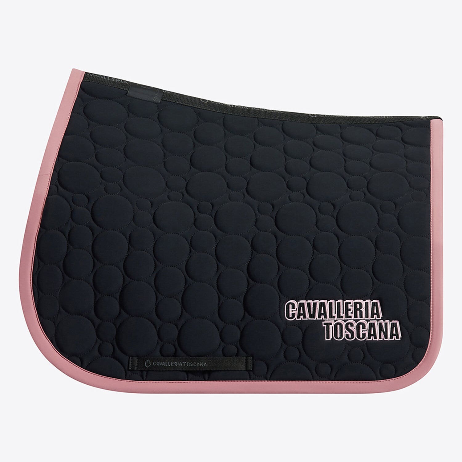 Cavalleria Toscana Cavalleria Toscana Jumping Saddle Pad in Jersey with Bubble Quilting BLACK/PINK-1