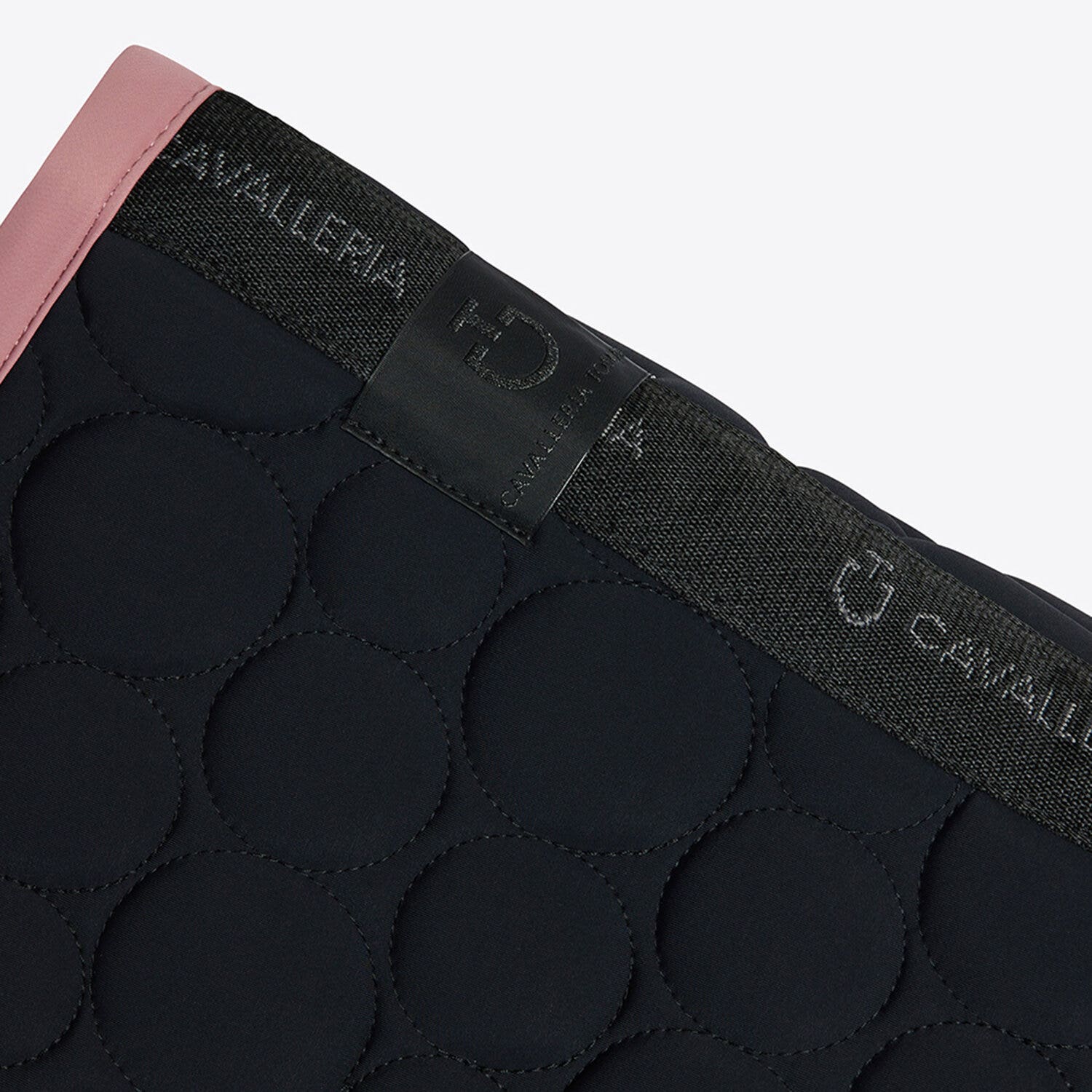 Cavalleria Toscana Cavalleria Toscana Jumping Saddle Pad in Jersey with Bubble Quilting BLACK/PINK-2