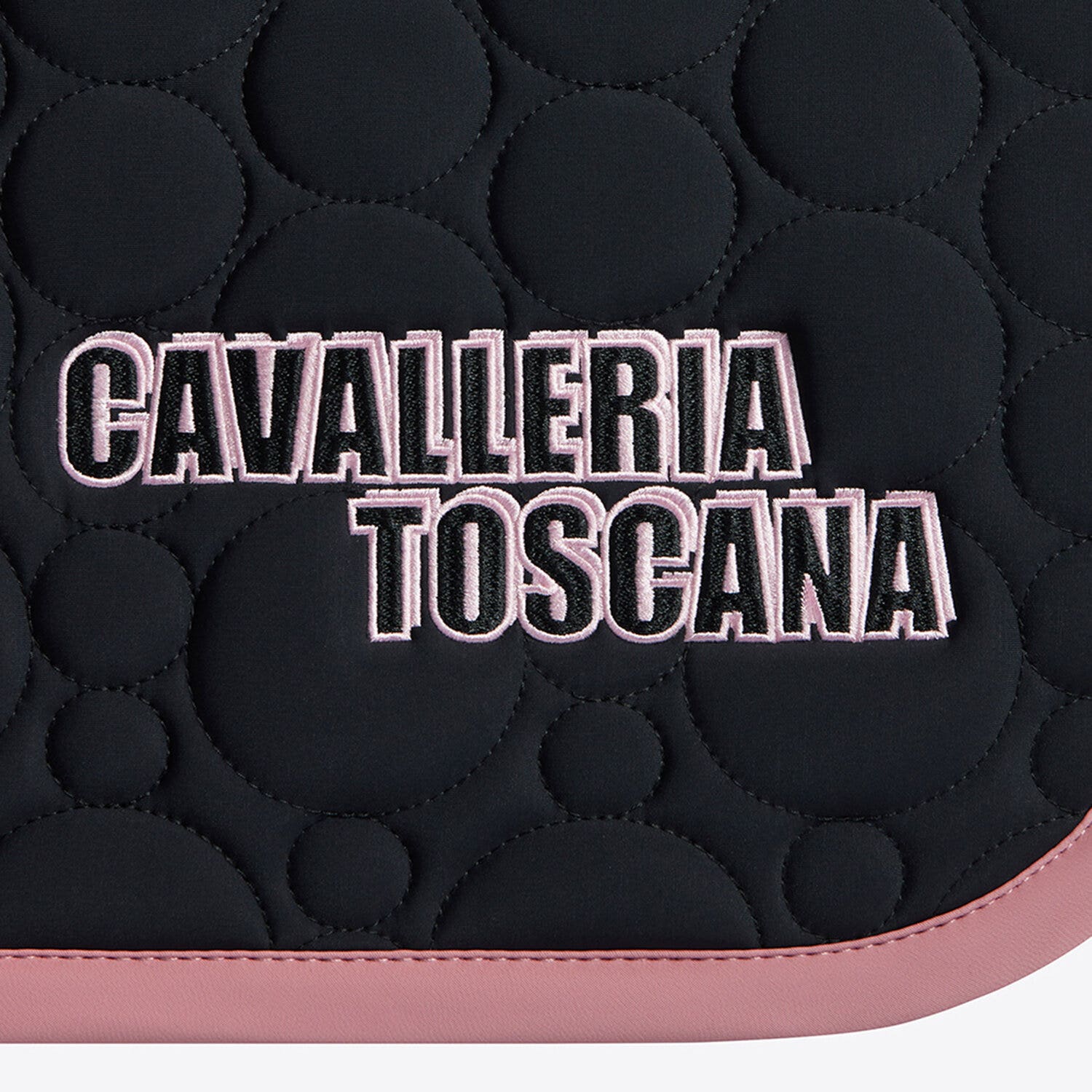Cavalleria Toscana Cavalleria Toscana Jumping Saddle Pad in Jersey with Bubble Quilting BLACK/PINK-3