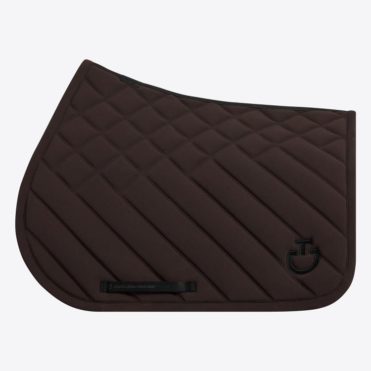 Diamond and line-quilted jumping saddle pad