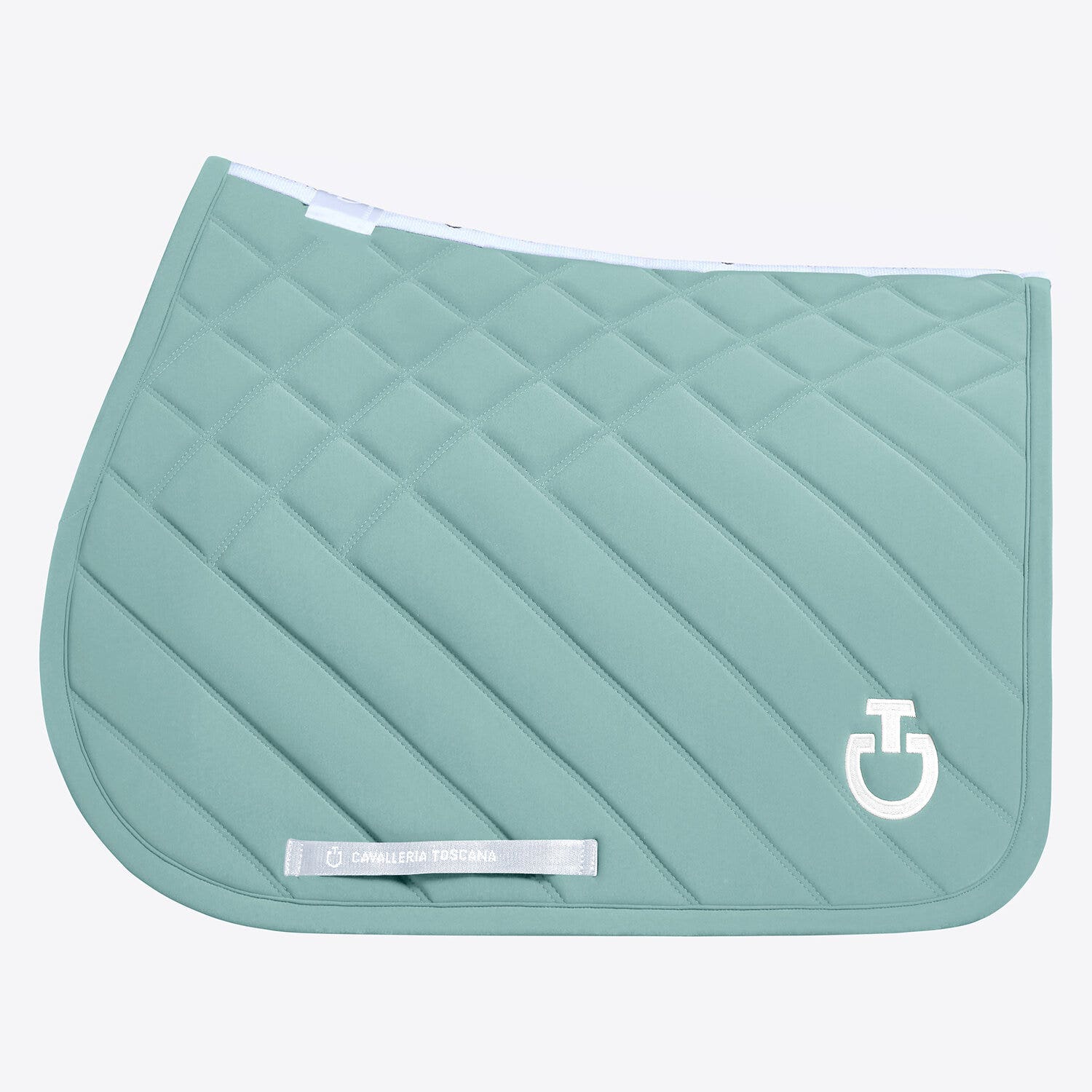 Cavalleria Toscana Cavalleria Toscana Jumping Saddle Pad with Diamond and Line Quilting LIGHT TEAL GREEN-1