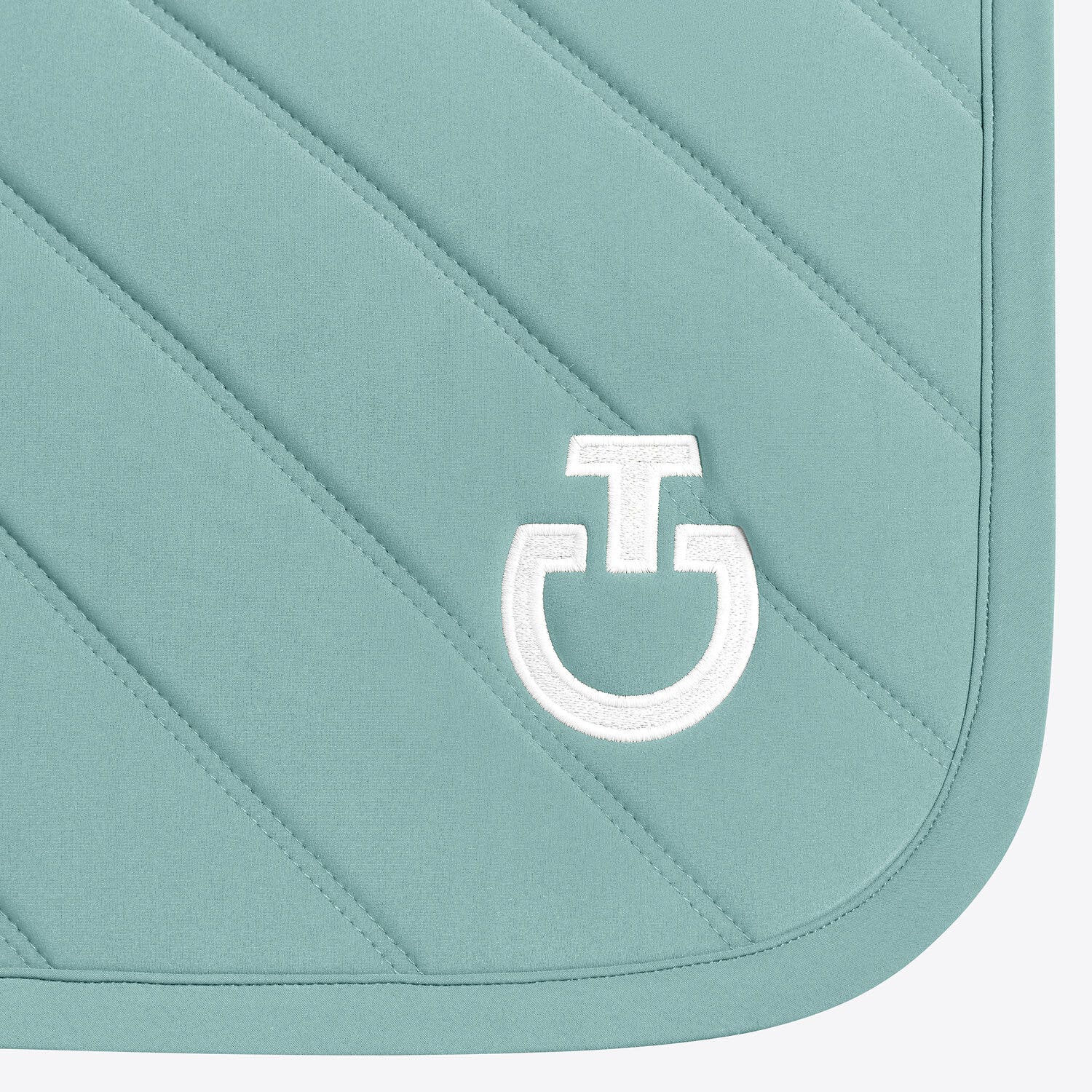 Cavalleria Toscana Cavalleria Toscana Jumping Saddle Pad with Diamond and Line Quilting LIGHT TEAL GREEN-2