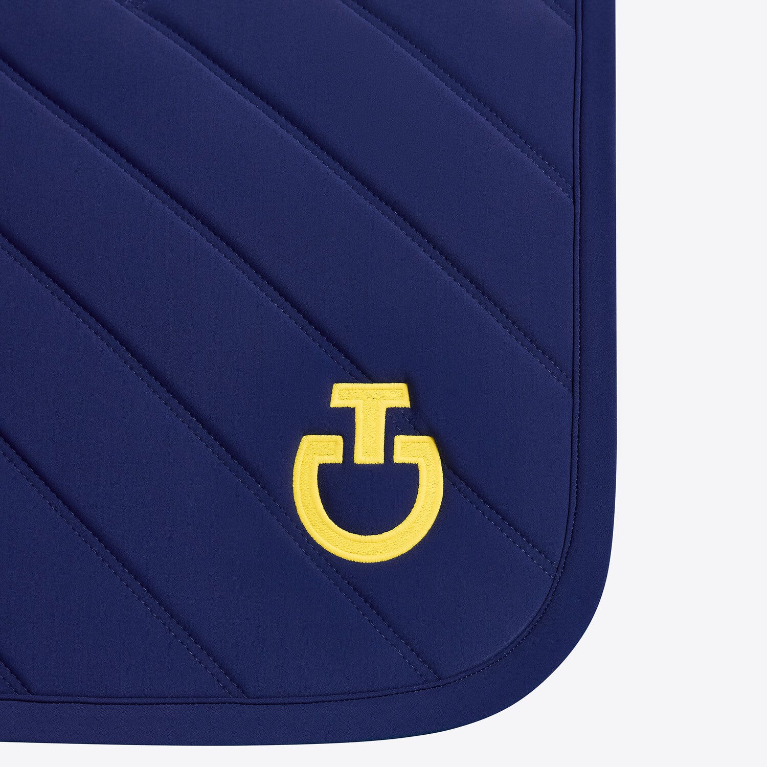 Cavalleria Toscana Cavalleria Toscana Jumping Saddle Pad with Diamond and Line Quilting 722H BLUROYAL/GIALLO OCRA-2