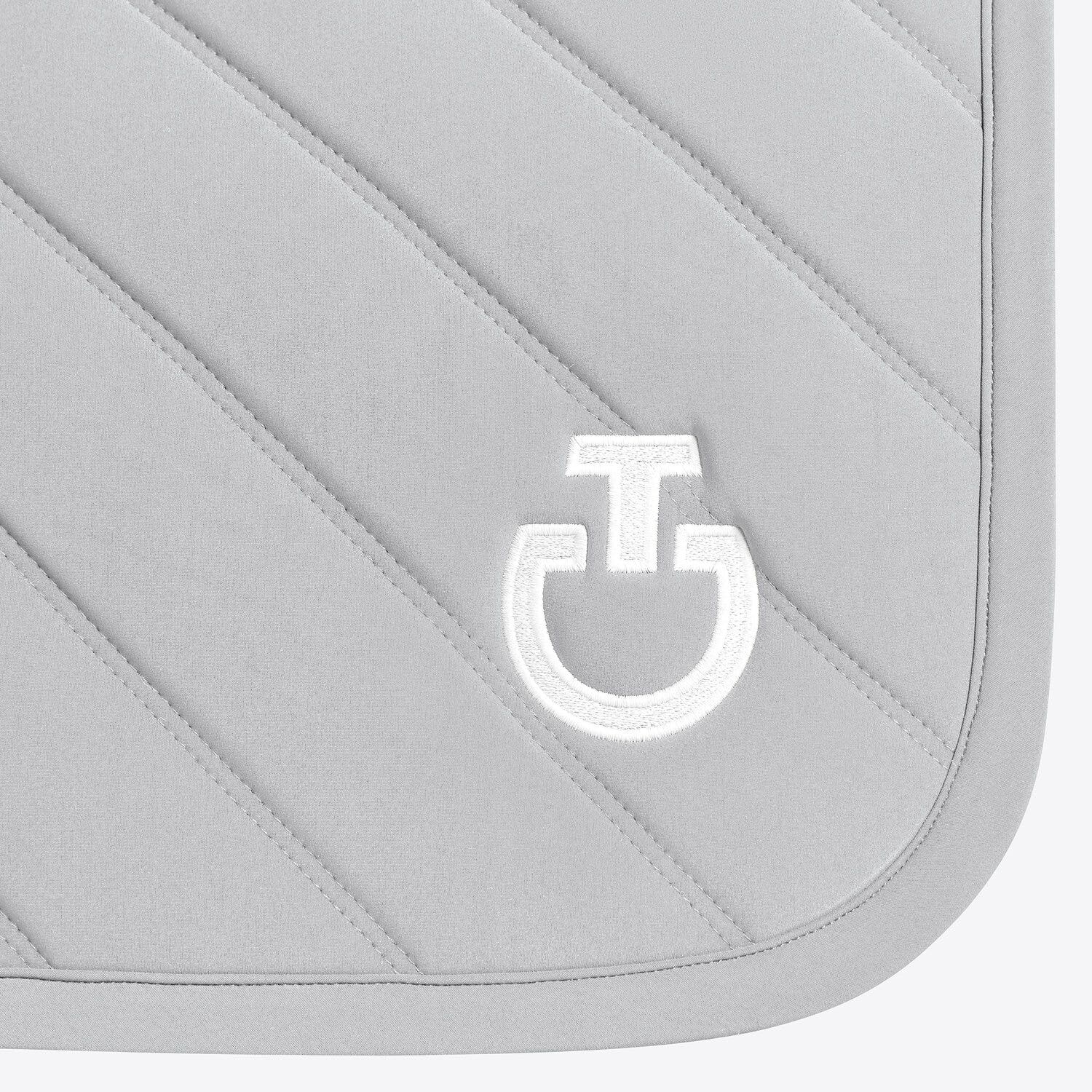 Cavalleria Toscana Cavalleria Toscana Jumping Saddle Pad with Diamond and Line Quilting LIGHT GREY-2