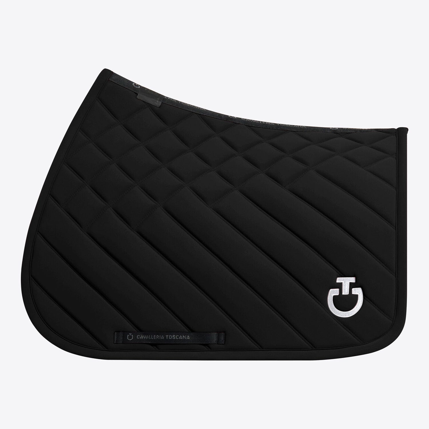 Diamond and line-quilted jumping saddle pad
