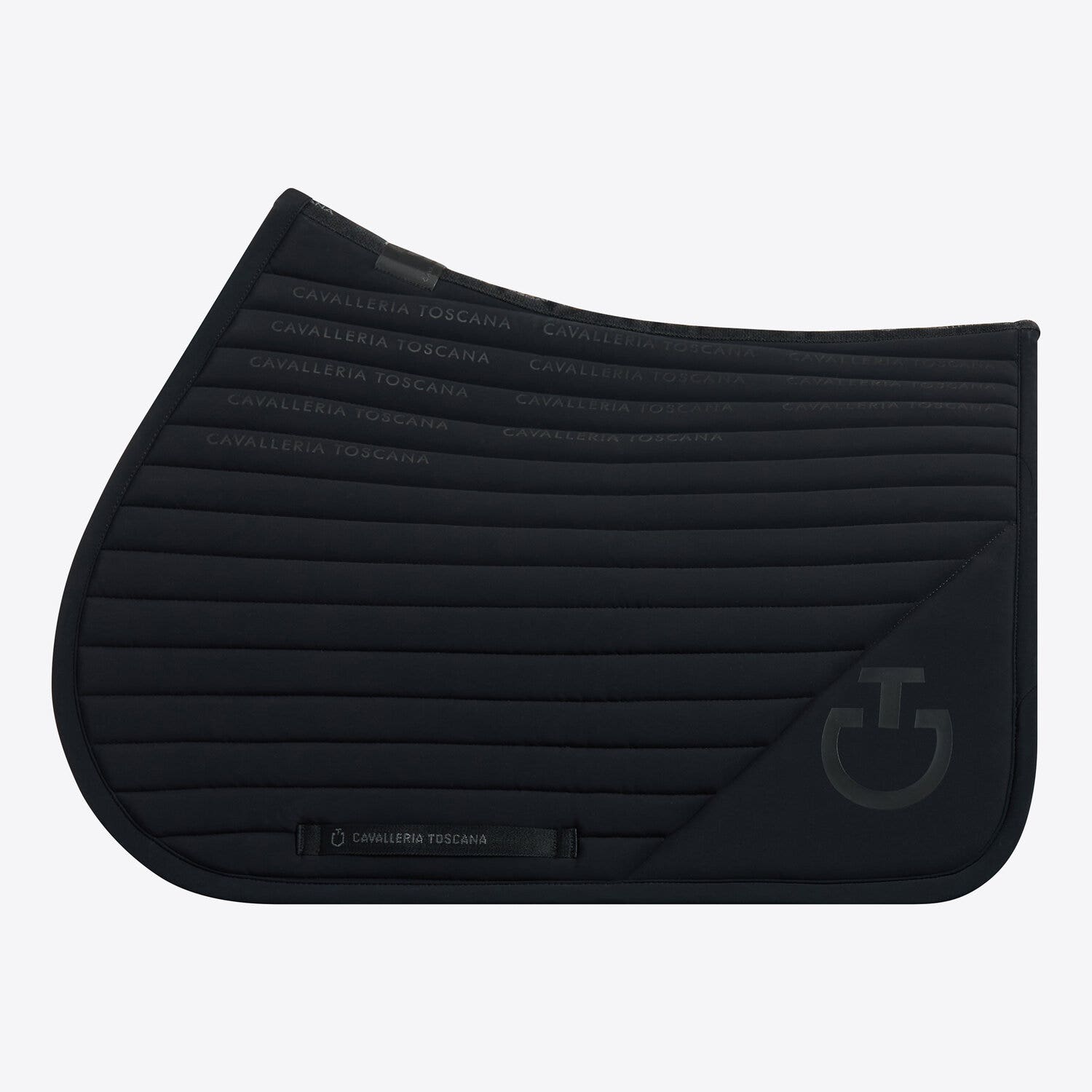 Cavalleria Toscana Cavalleria Toscana Jumping Saddle Pad in Logo Print Jersey BLACK-1