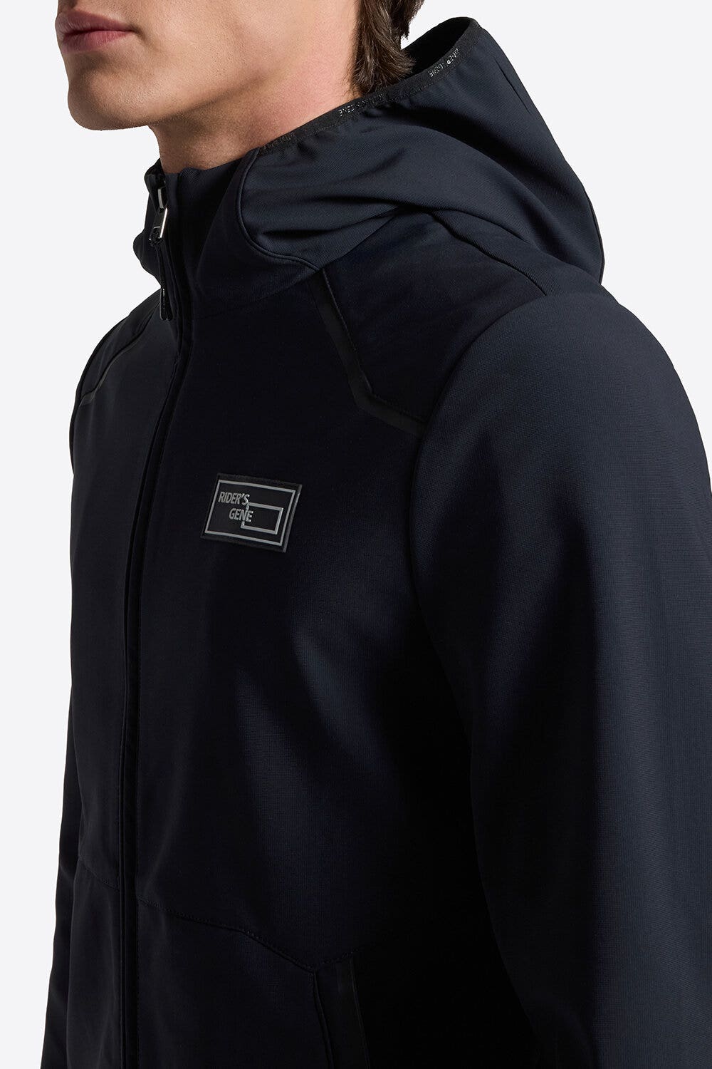 Rider's Gene Rider’s Gene Men’s Hooded Zip Softshell NAVY-3