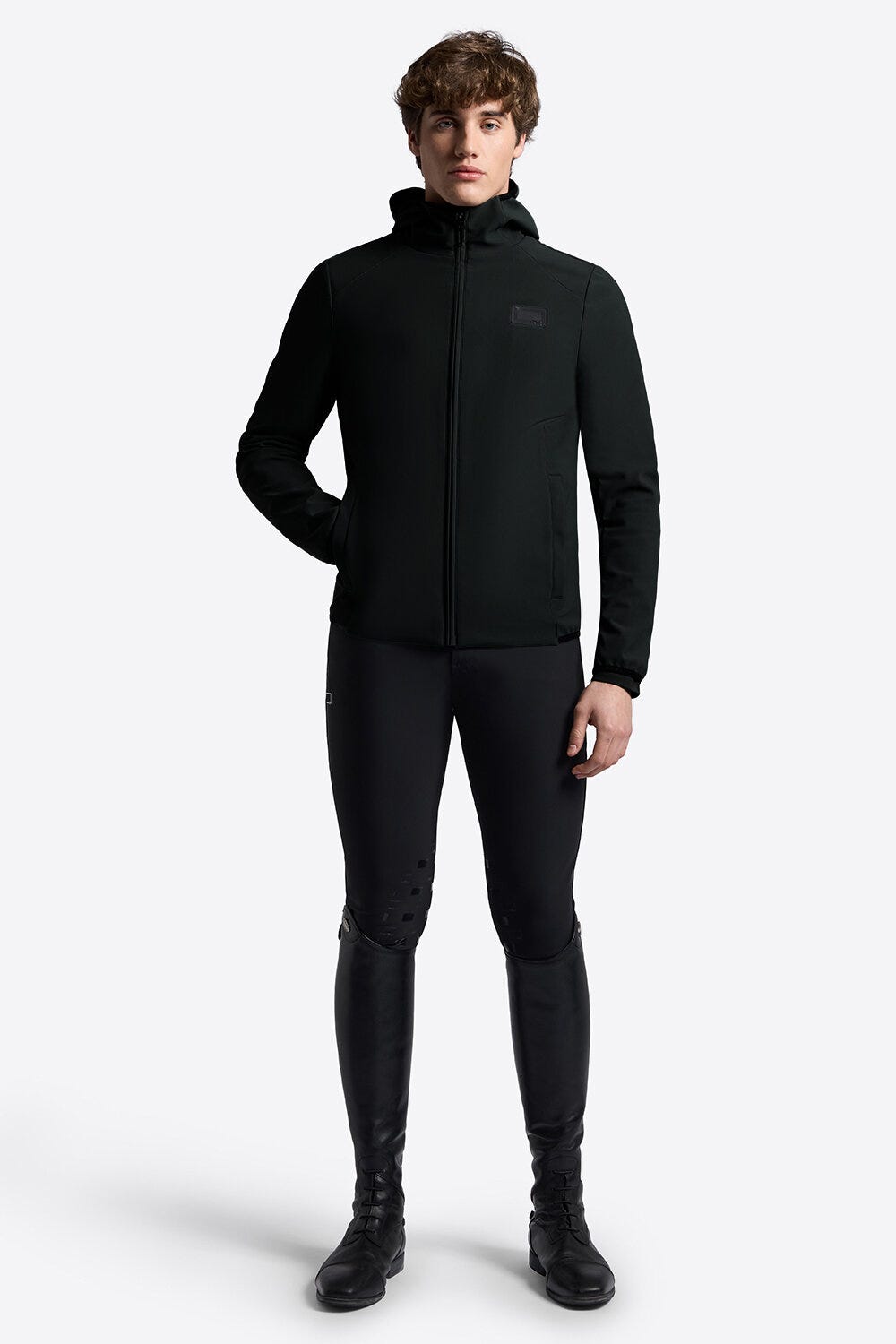 Men's hooded softshell jacket