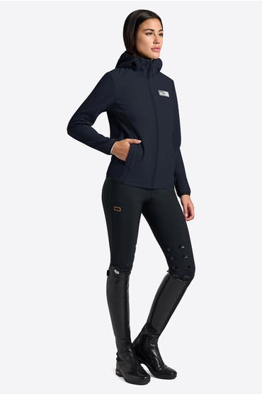 Rider's Gene Softshell Rider’s Gene da donna con cappuccio e zip NAVY-1