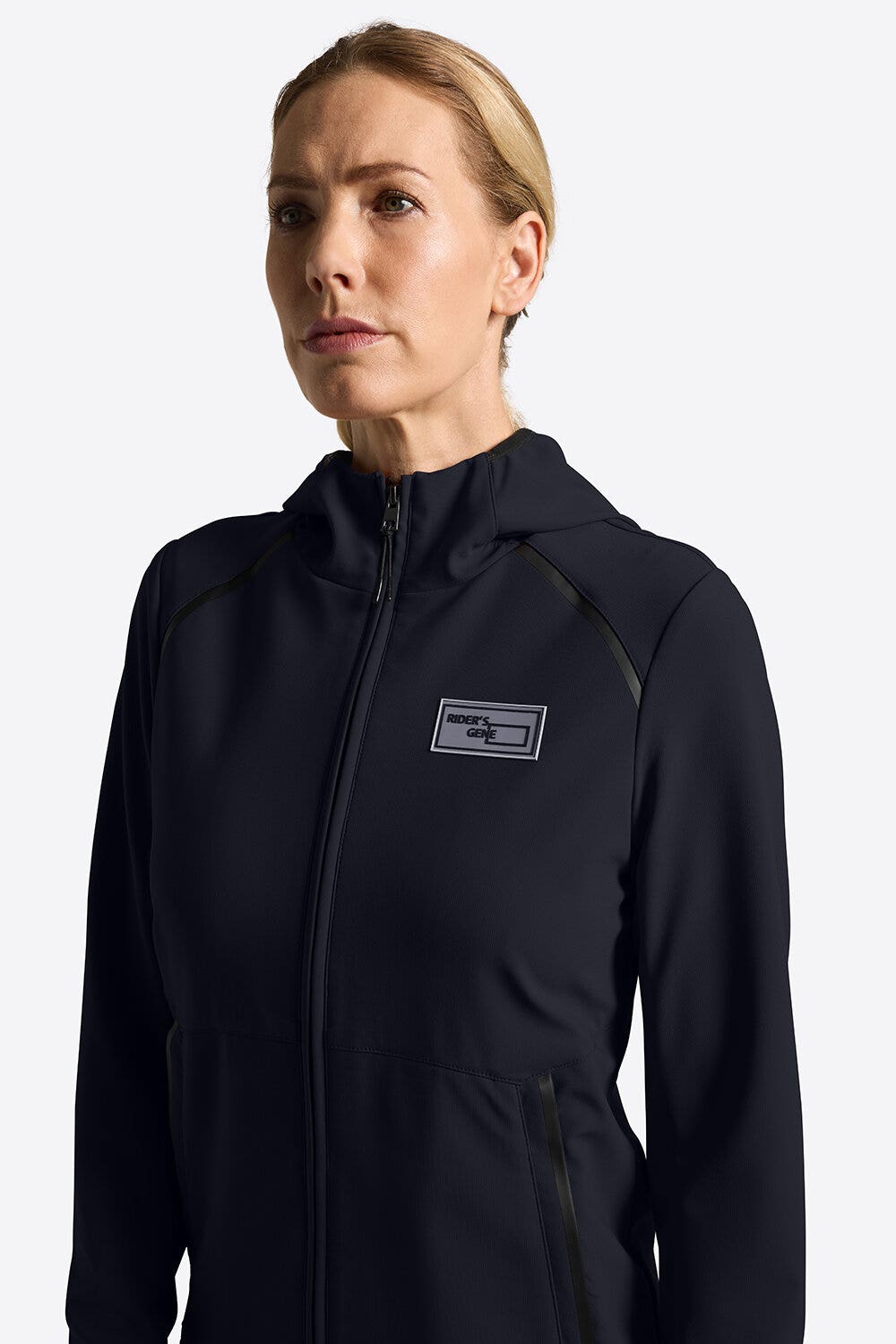 Rider's Gene Rider’s Gene Women’s Softshell with Hood and Zip NAVY-3