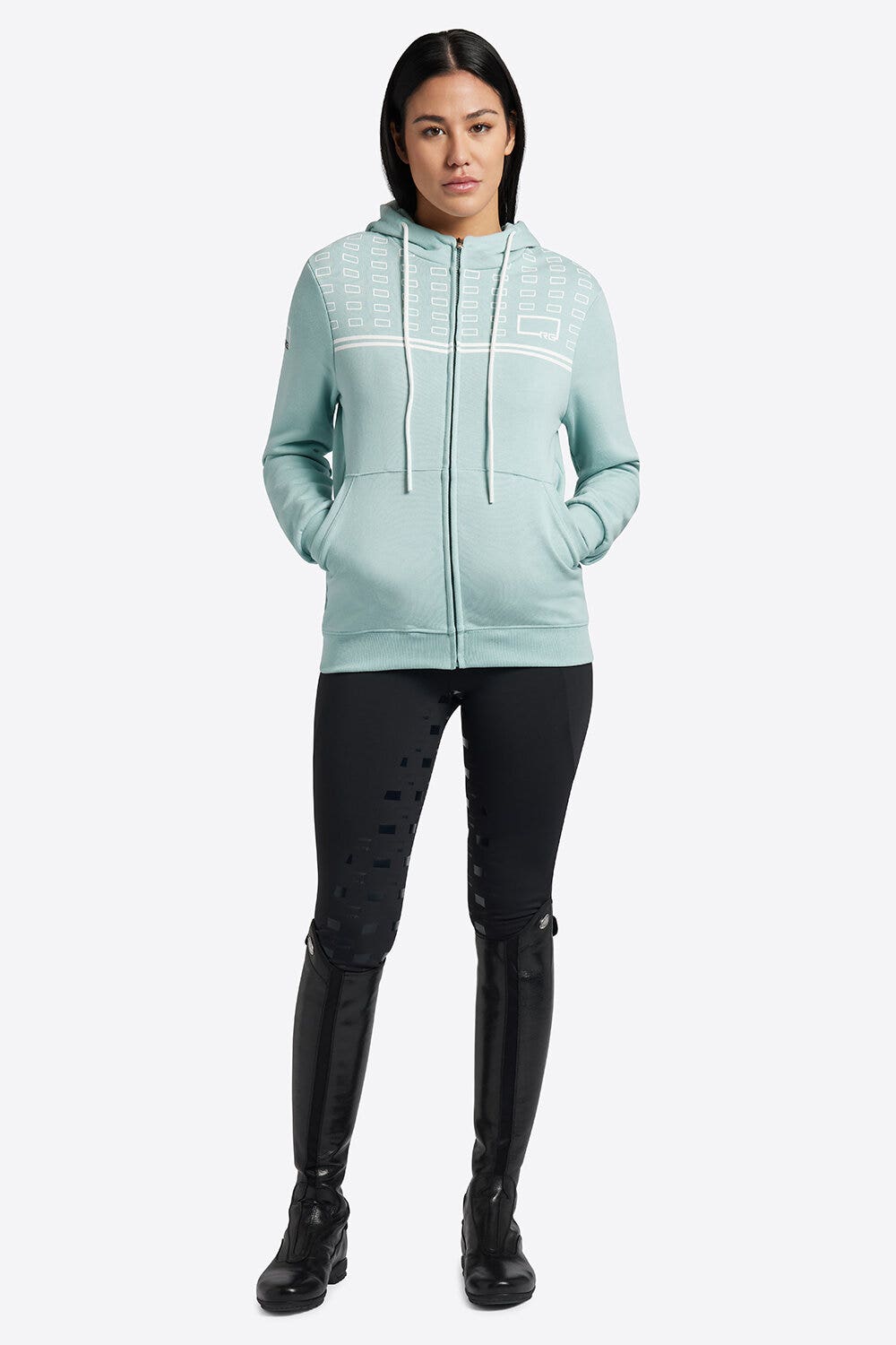 Rider's Gene Rider's Gene Women's Hooded Cotton Sweatshirt Light Blue-1