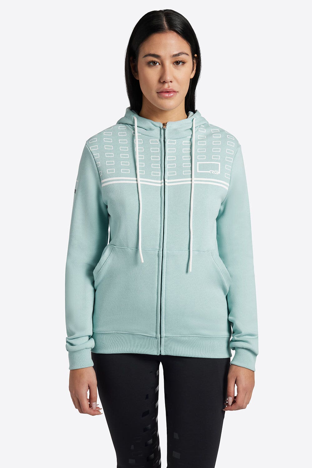 Rider's Gene Rider's Gene Women's Hooded Cotton Sweatshirt Light Blue-4