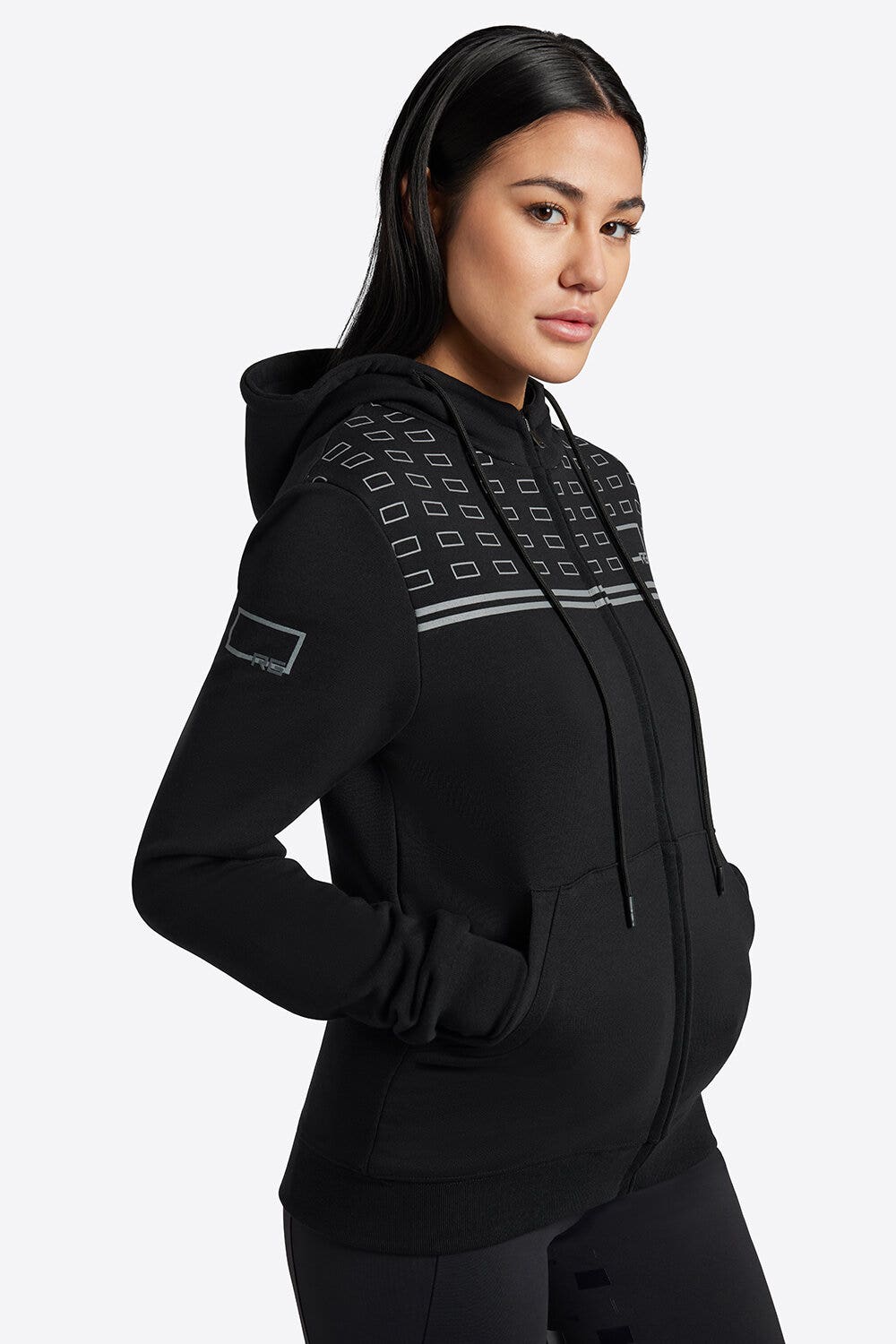 Rider's Gene Rider's Gene Women's Hooded Cotton Sweatshirt BLACK-5