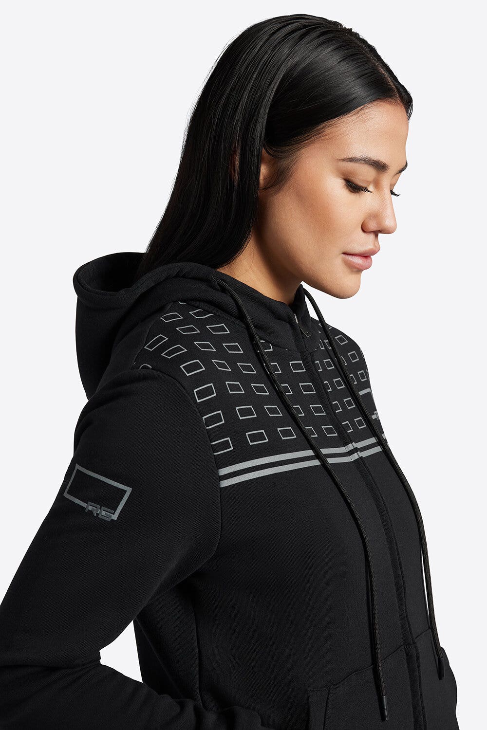 Rider's Gene Rider's Gene Women's Hooded Cotton Sweatshirt BLACK-6