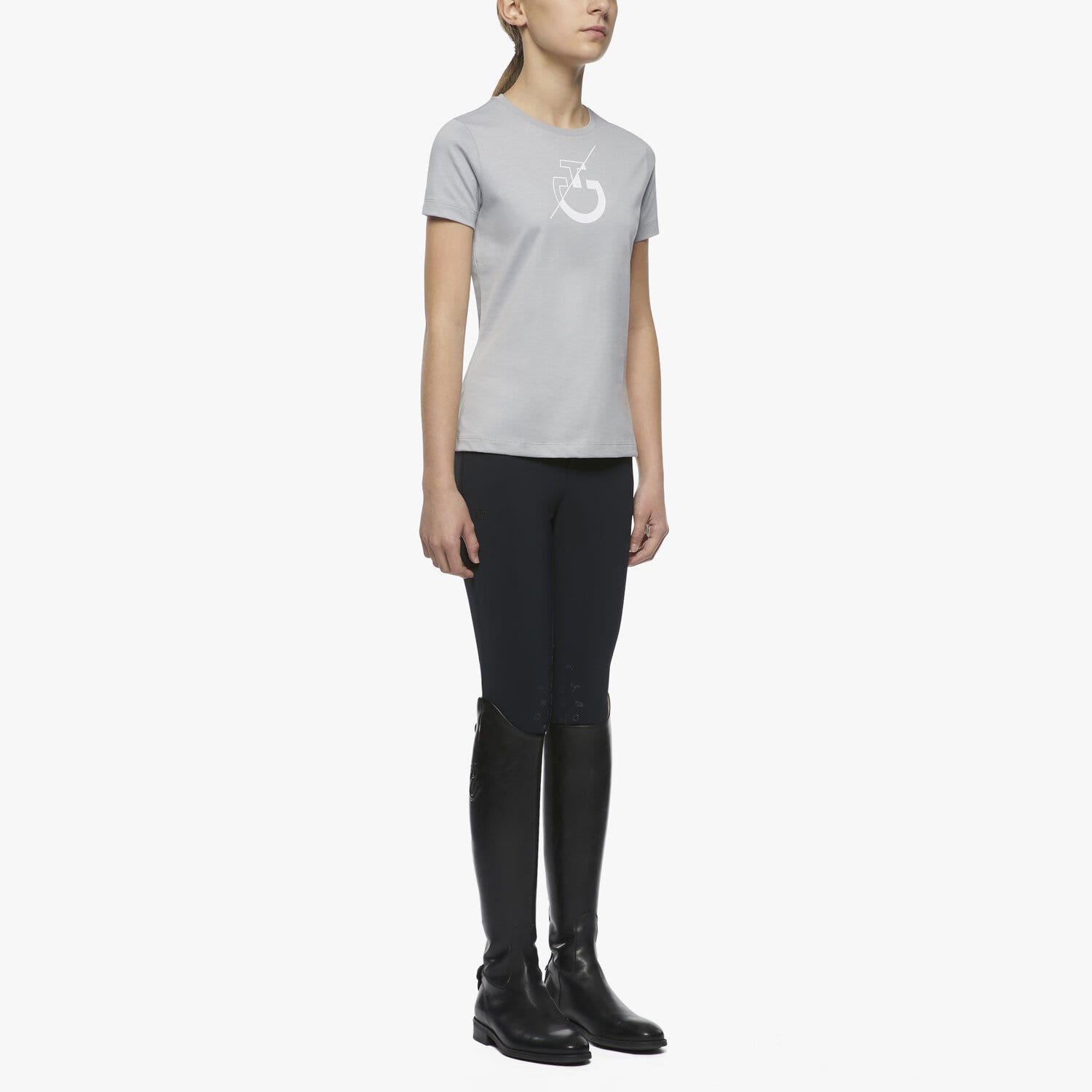 Cavalleria Toscana CT Team girl's t-shirt LIGHT GREY-2