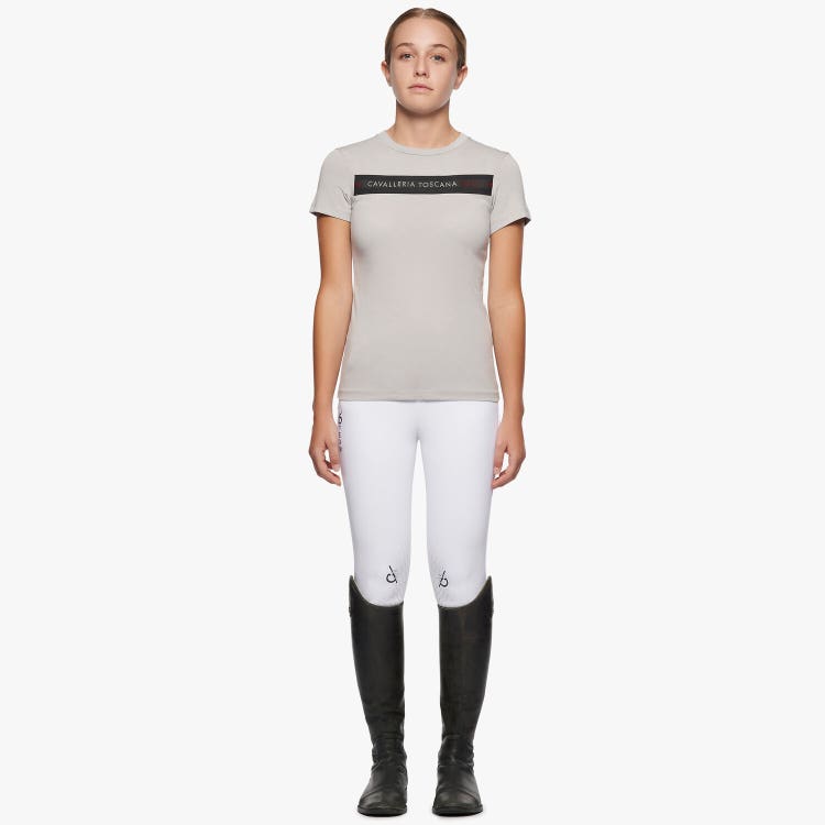 Cavalleria Toscana CT TEAM GIRL'S T-SHIRT LIGHT GREY-1