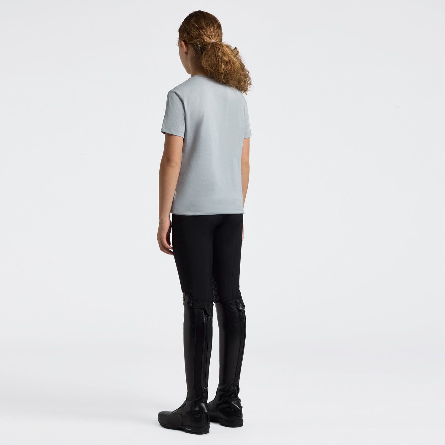 Cavalleria Toscana Girls’ cotton jersey t-shirt LIGHT GREY-2