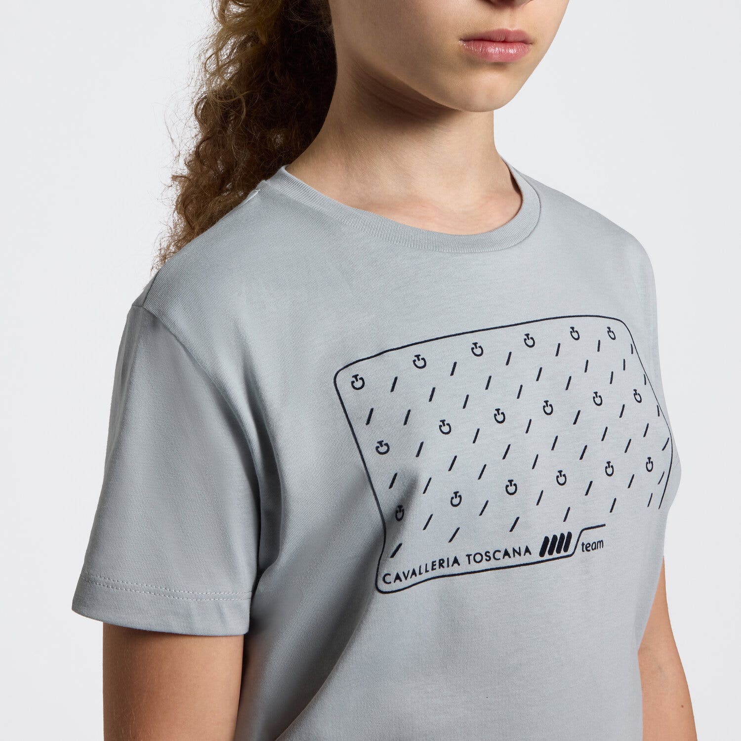 Cavalleria Toscana Girls’ cotton jersey t-shirt LIGHT GREY-3
