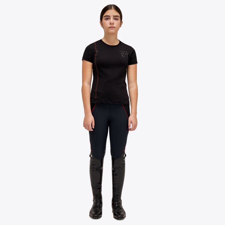 Cavalleria Toscana Girl's cotton t-shirt BLACK-1