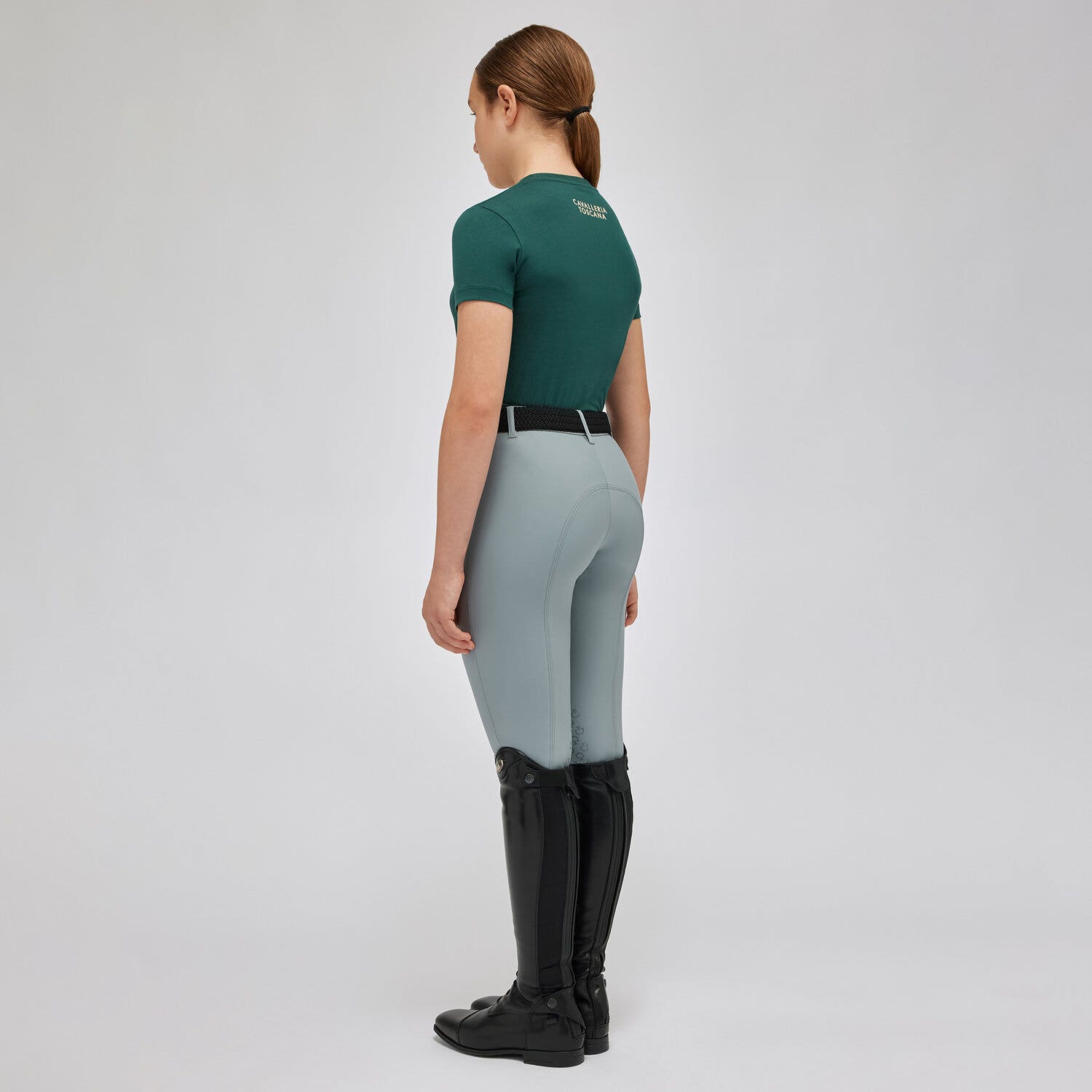 Cavalleria Toscana Girl's cotton t-shirt PETROLEUM-2