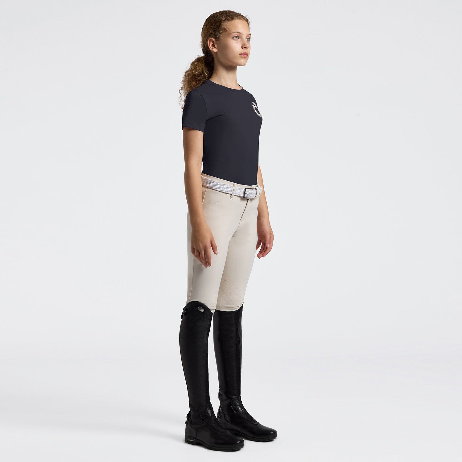 Girl's T-Shirt with Floral Embroidery | Cavalleria Toscana