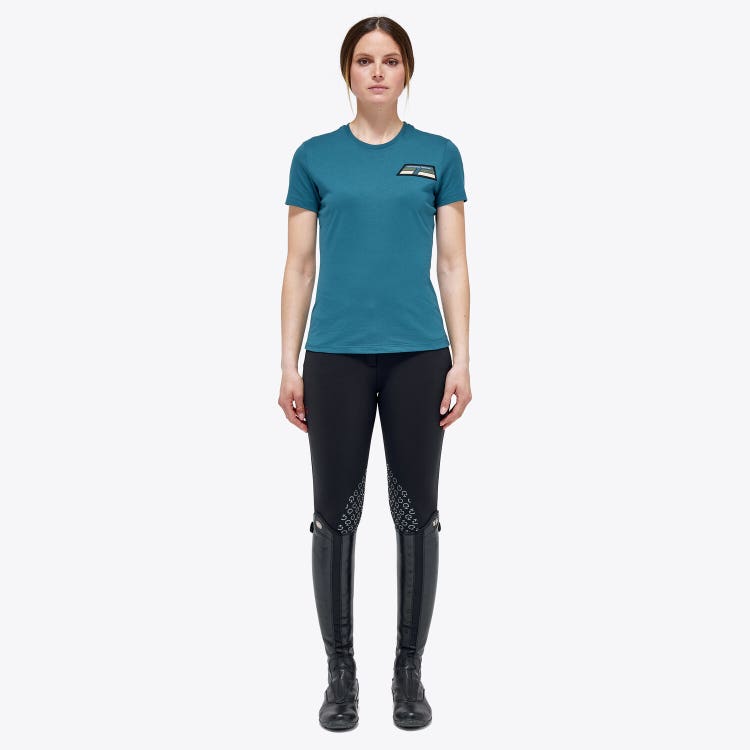 Cavalleria Toscana Woman's cotton t-shirt DEEP SEA BLUE-1