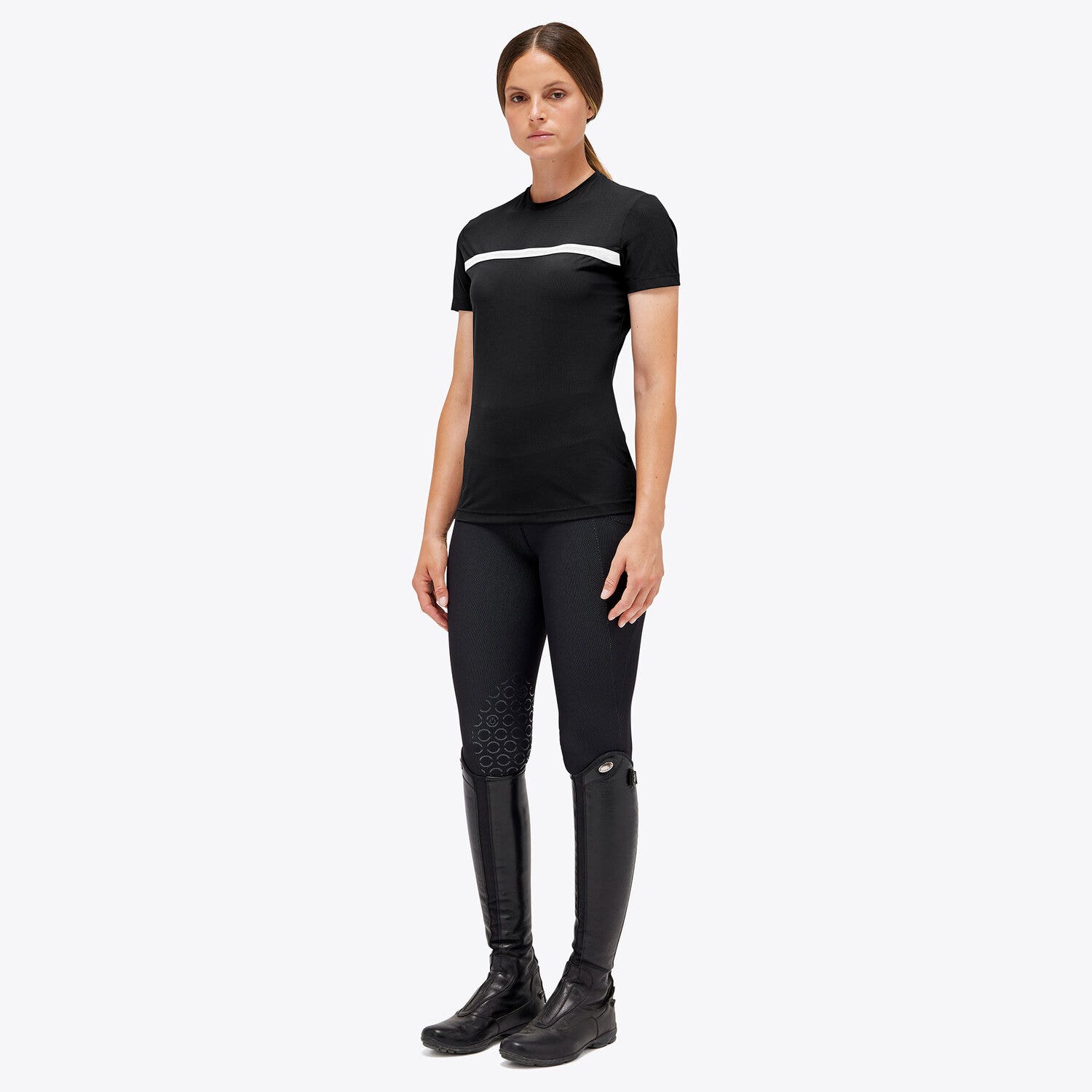 Cavalleria Toscana Jersey Mesh T-Shirt BLACK-1