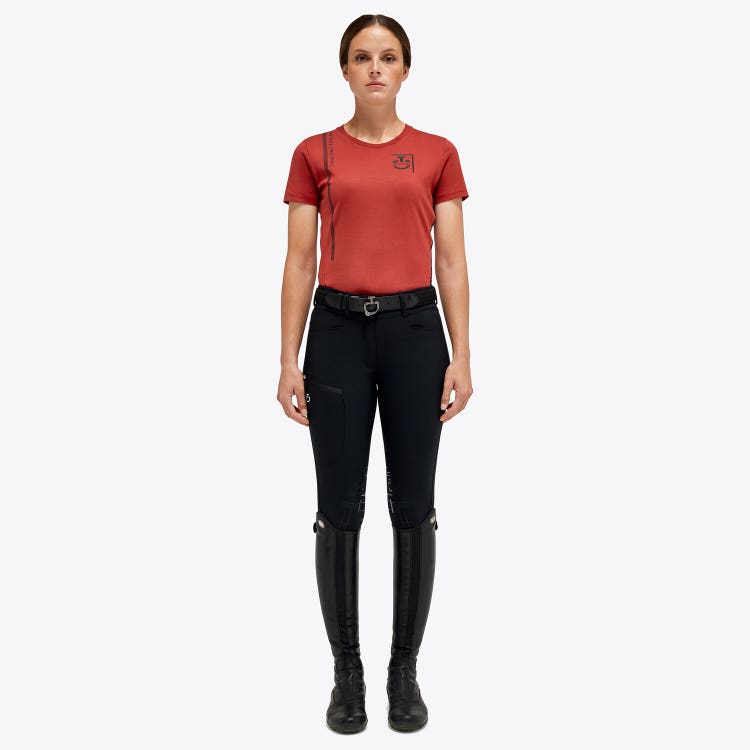 Cavalleria Toscana Women's cotton T-shirt WINE-1