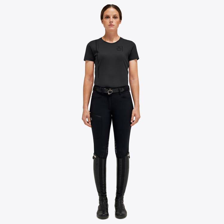 Cavalleria Toscana Women's cotton T-shirt BLACK-1