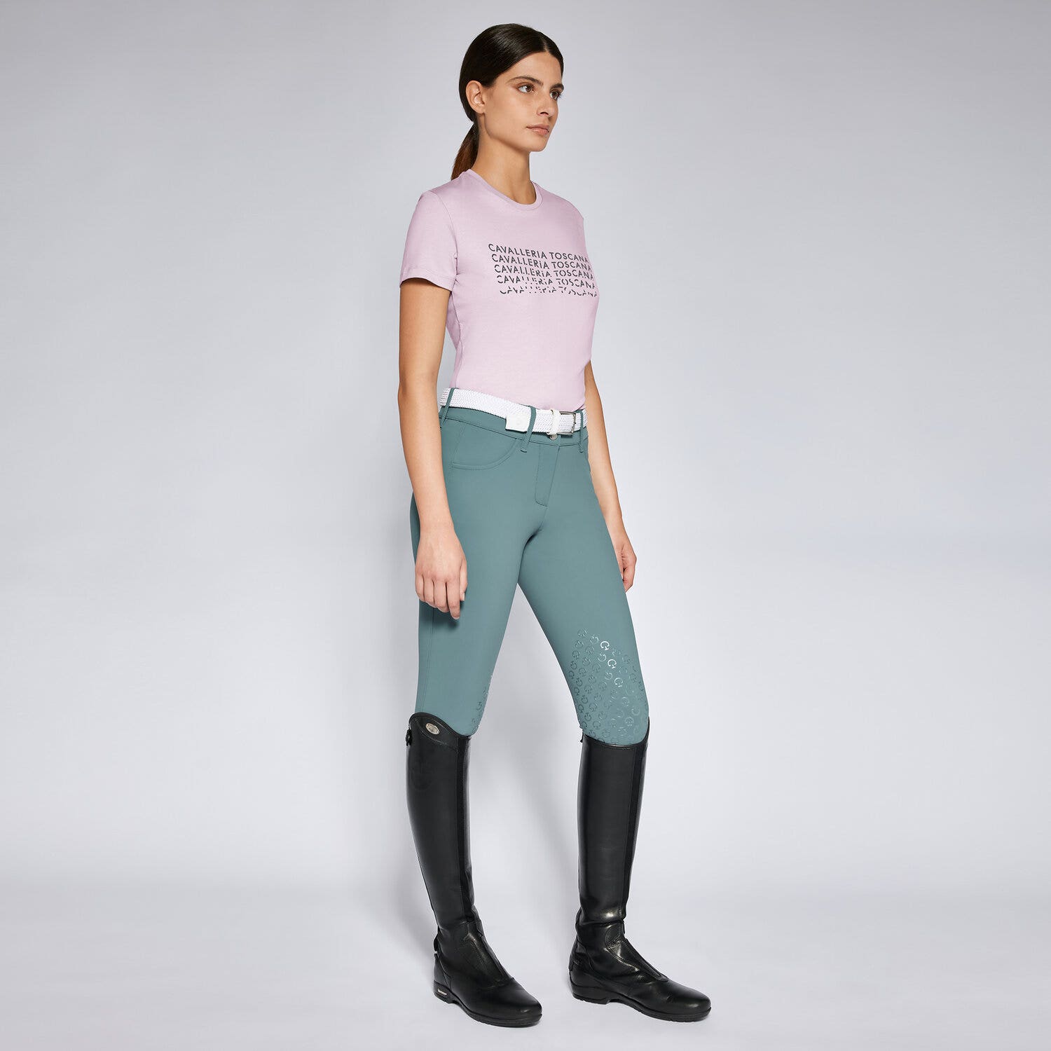 Cavalleria Toscana Women's cotton t-shirt PALE MAUVE-1