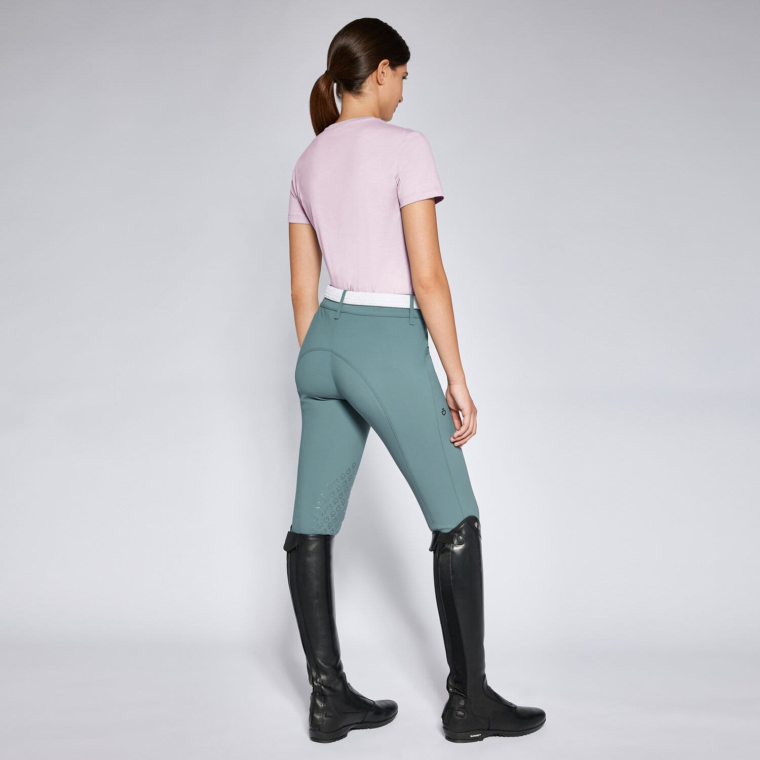 Cavalleria Toscana Women's cotton t-shirt PALE MAUVE-2