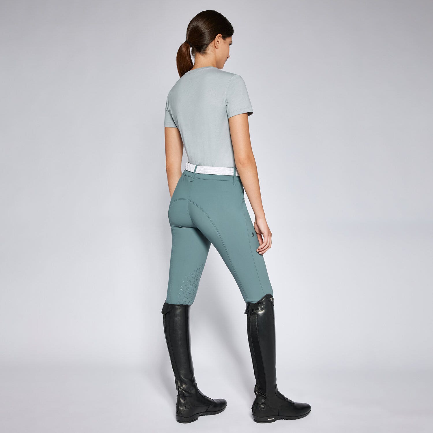 Cavalleria Toscana Women's cotton t-shirt LIGHT GREY-2