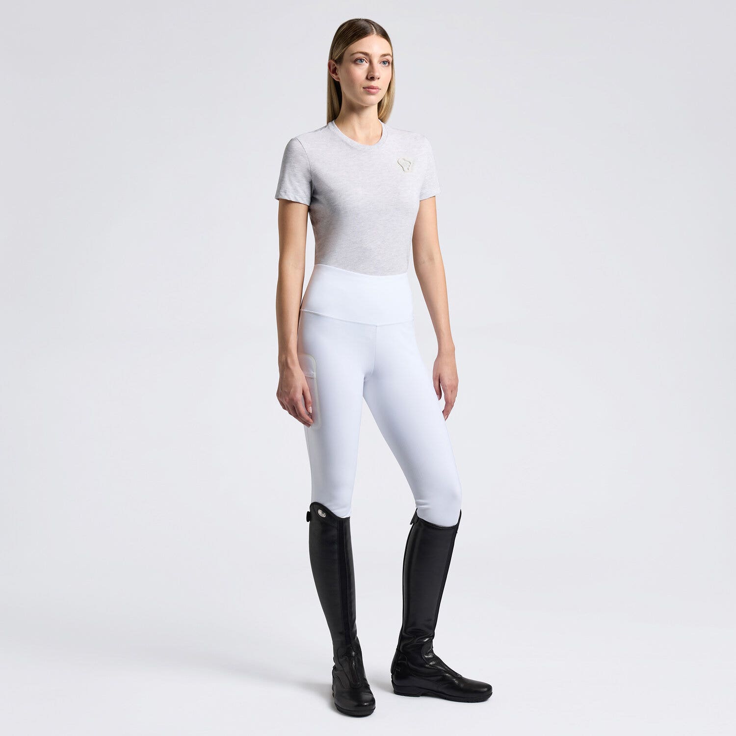 Cavalleria Toscana Cavalleria Toscana Women's Cotton T-shirt STONE GREY-1