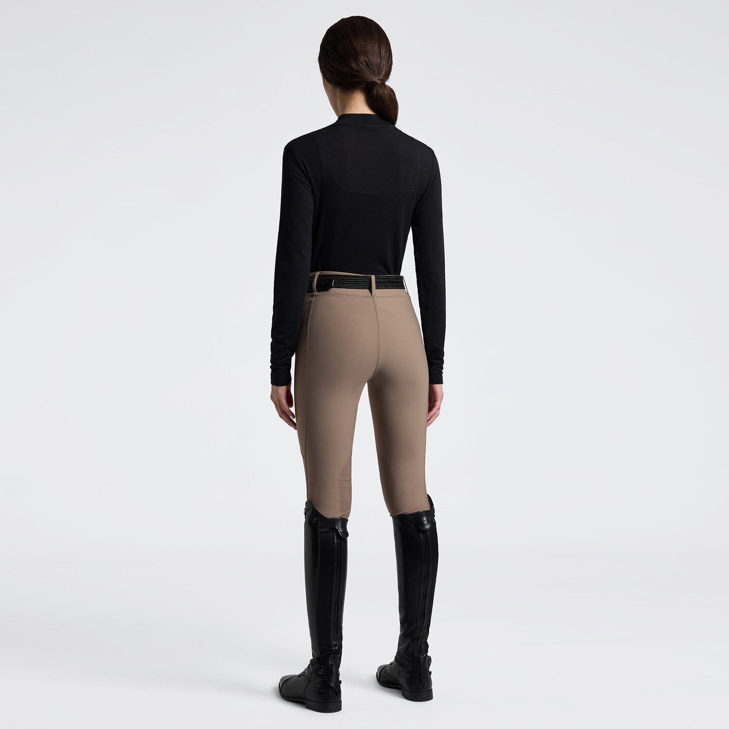 Cavalleria Toscana Cavalleria Toscana Women's Technical Wool Long Sleeve Performance T-Shirt BLACK-2