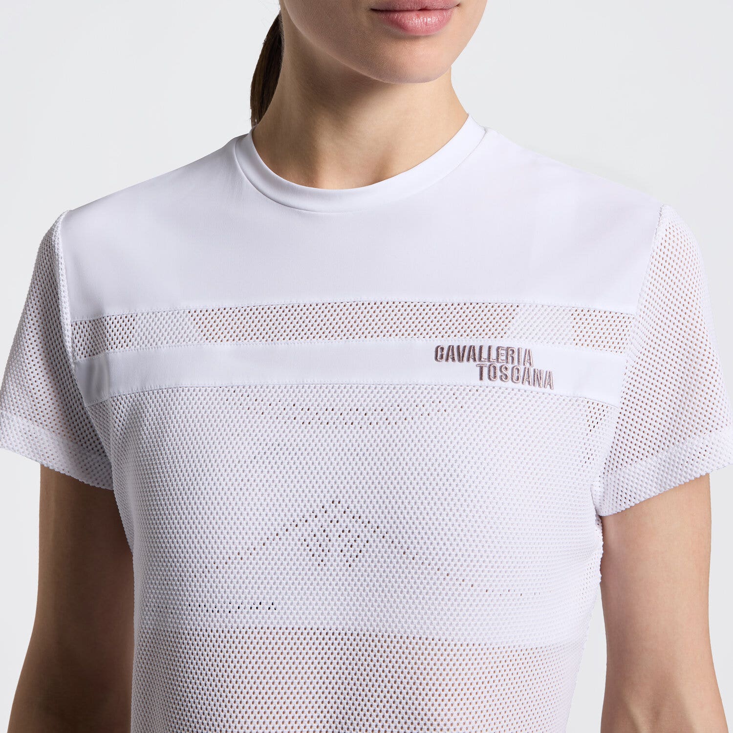 Women's Perforated T-Shirt with Inserts | Cavalleria Toscana