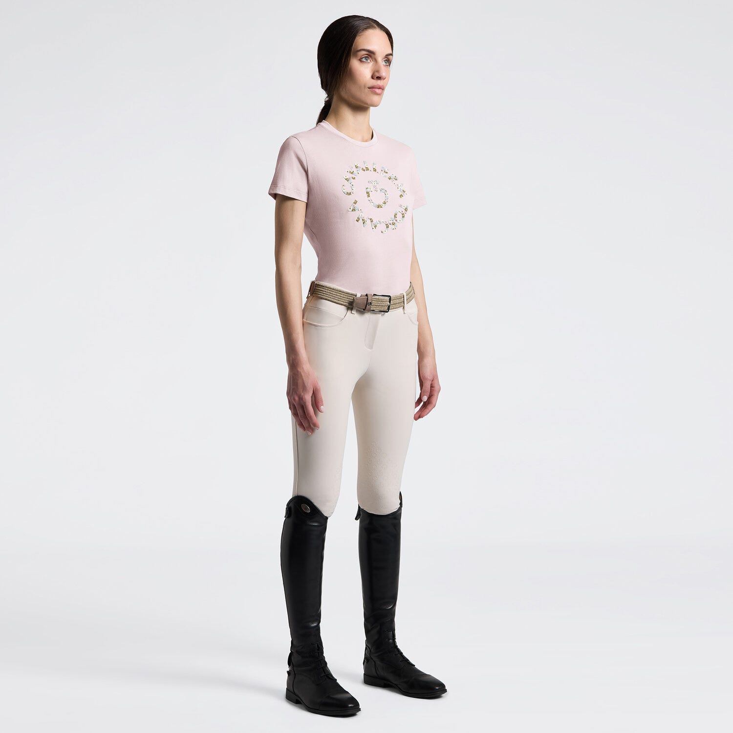 Women's T-Shirt with Floral Embroidery | Cavalleria Toscana