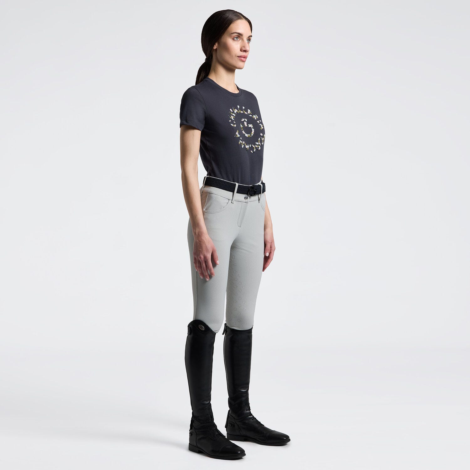 Women's T-Shirt with Floral Embroidery | Cavalleria Toscana