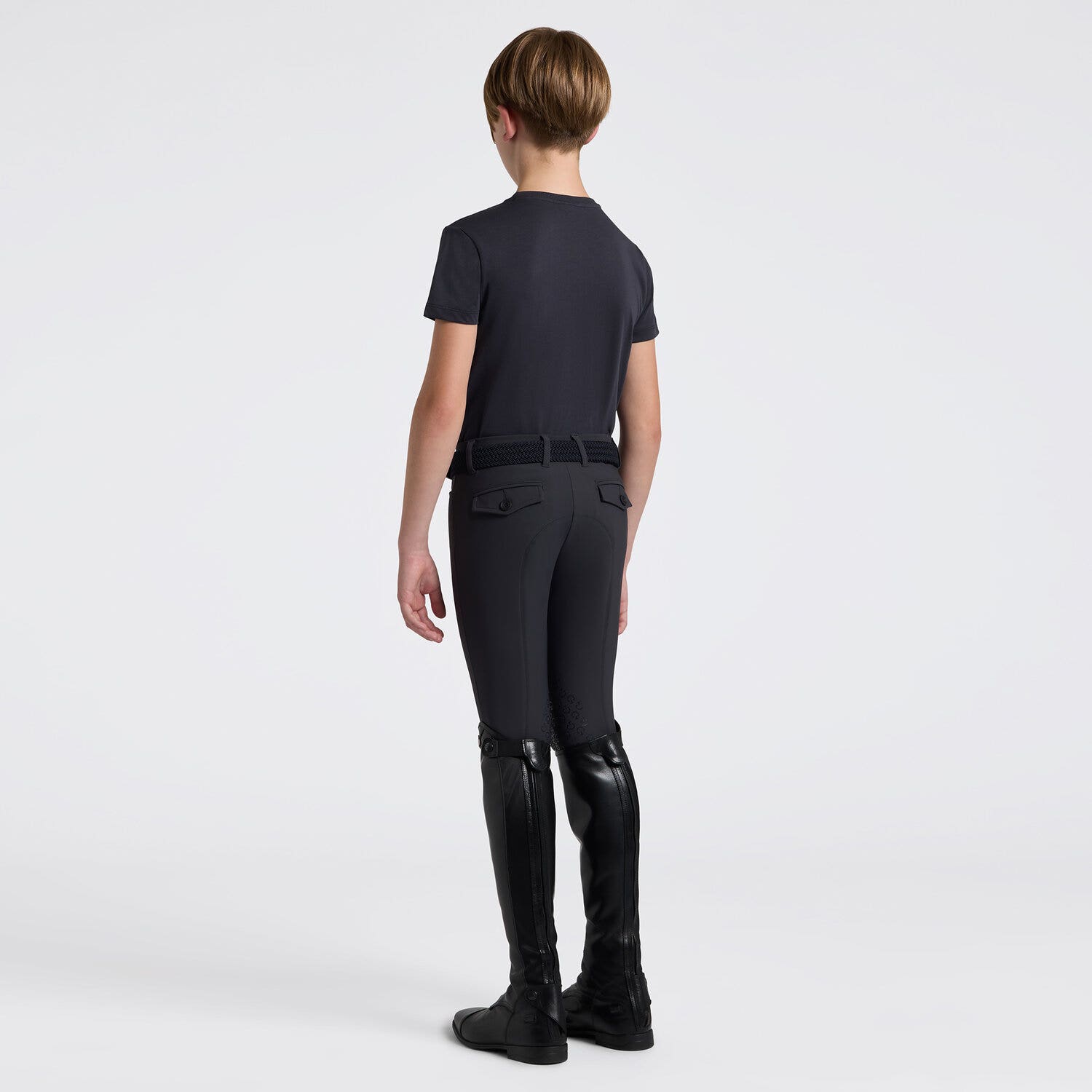 Cavalleria Toscana Cavalleria Toscana Girl's Cotton T-Shirt with Multicolor Embroidered Logo CHARCOAL-2