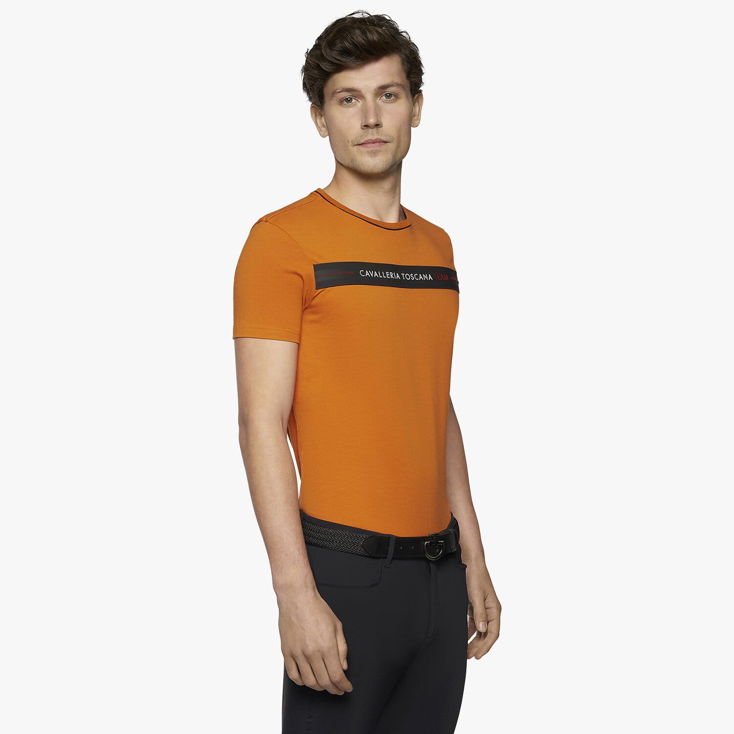 Cavalleria Toscana Men's CT Team Cotton T-Shirt ORANGE-2