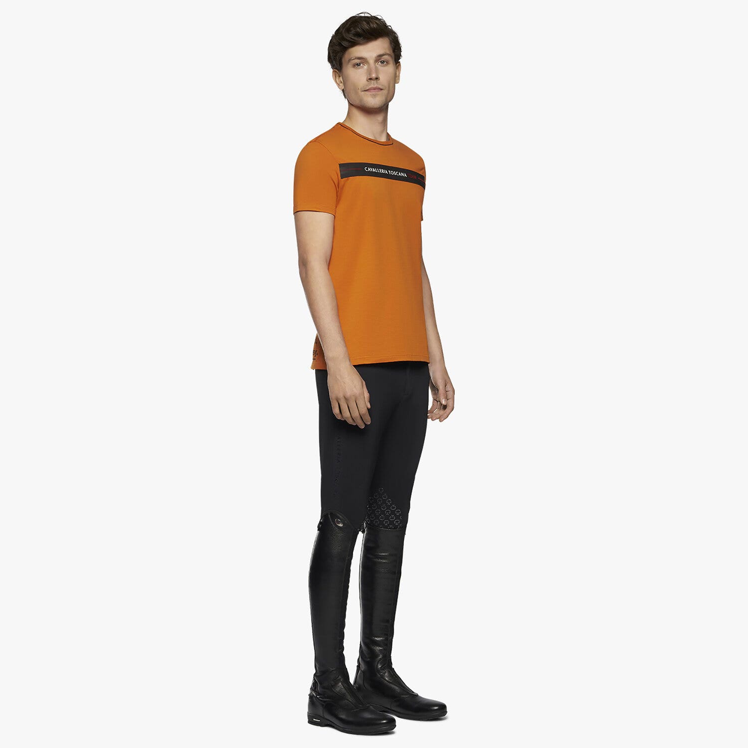 Cavalleria Toscana Men's CT Team Cotton T-Shirt ORANGE-3