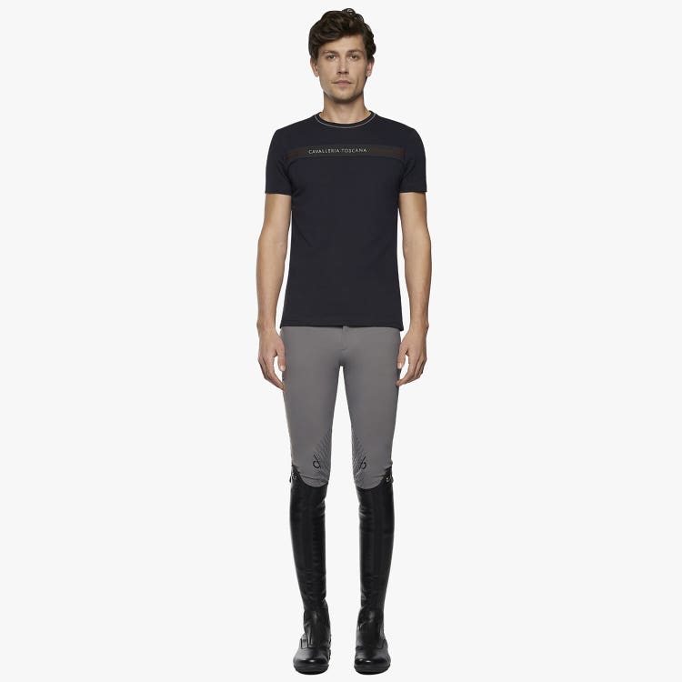 Cavalleria Toscana Men's CT Team Cotton T-Shirt NAVY-1