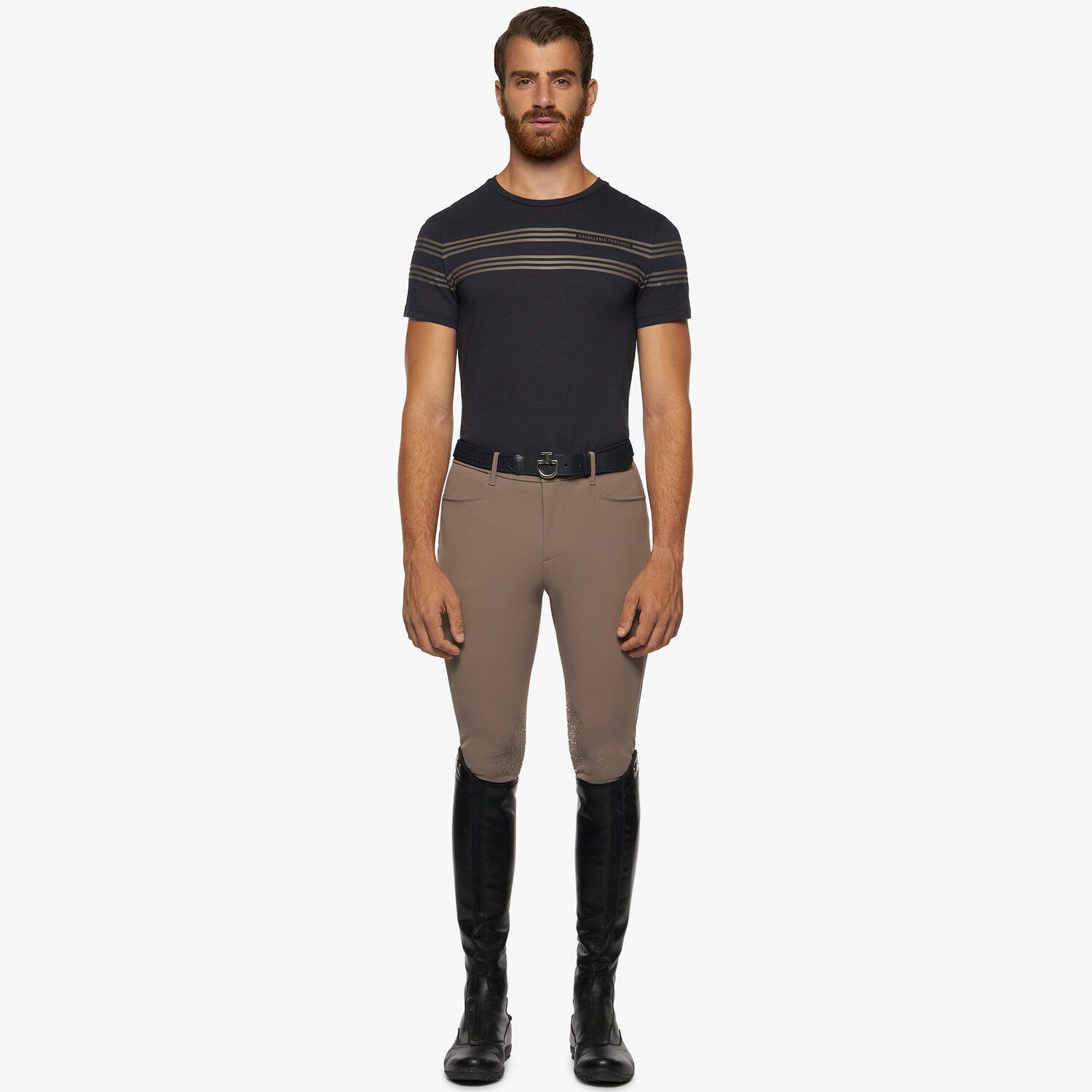 Cavalleria Toscana Men’s cotton jersey t-shirt NAVY-1