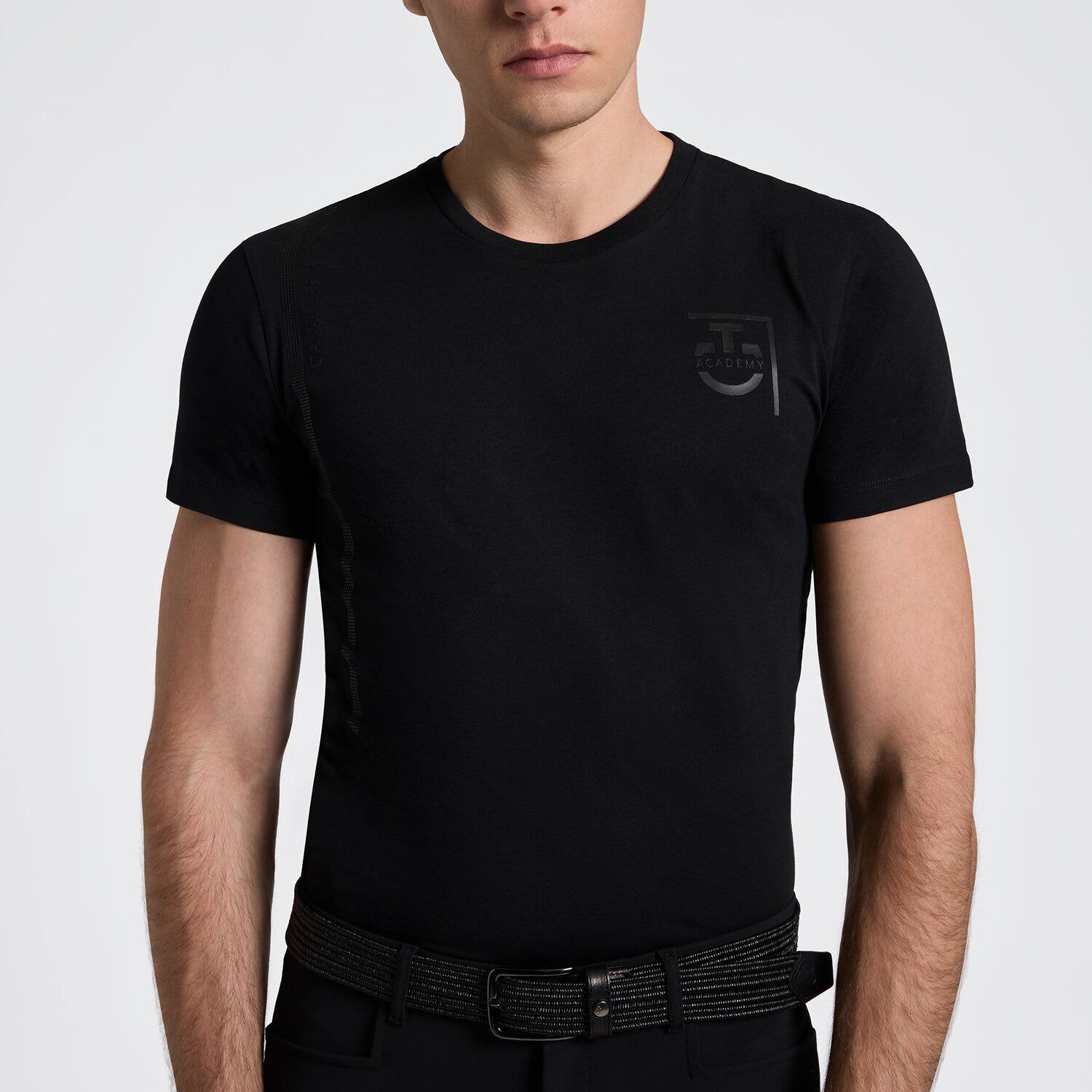 Cavalleria Toscana Men's CT Academy Cotton T-Shirt BLACK-3